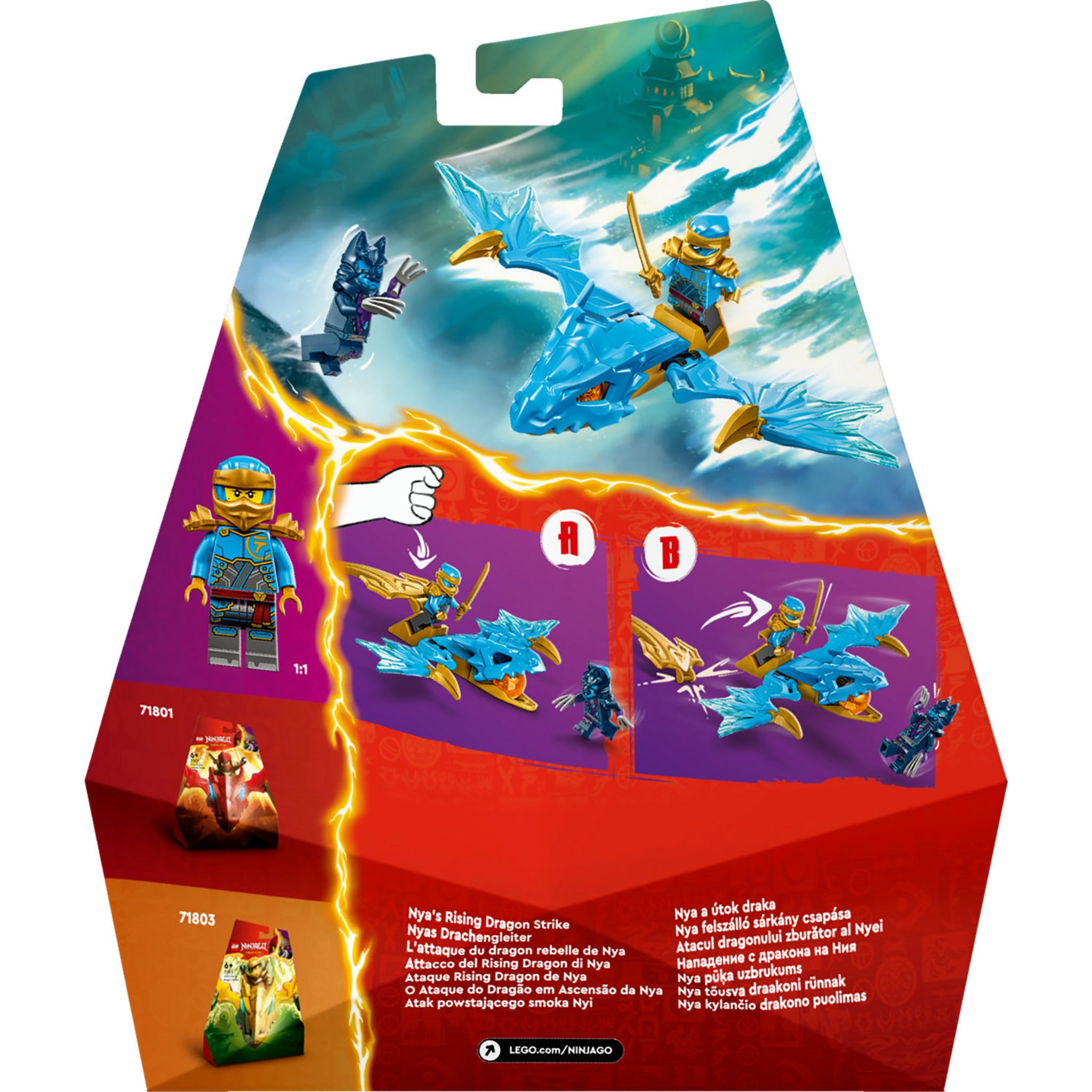 Voir la diapositive 7 : LEGO NINJAGO 71802 L'Attaque du Dragon Rebelle de Nya, Jouet Ninja de Dragon et Figurines incluant Nya avec Mini-Katana