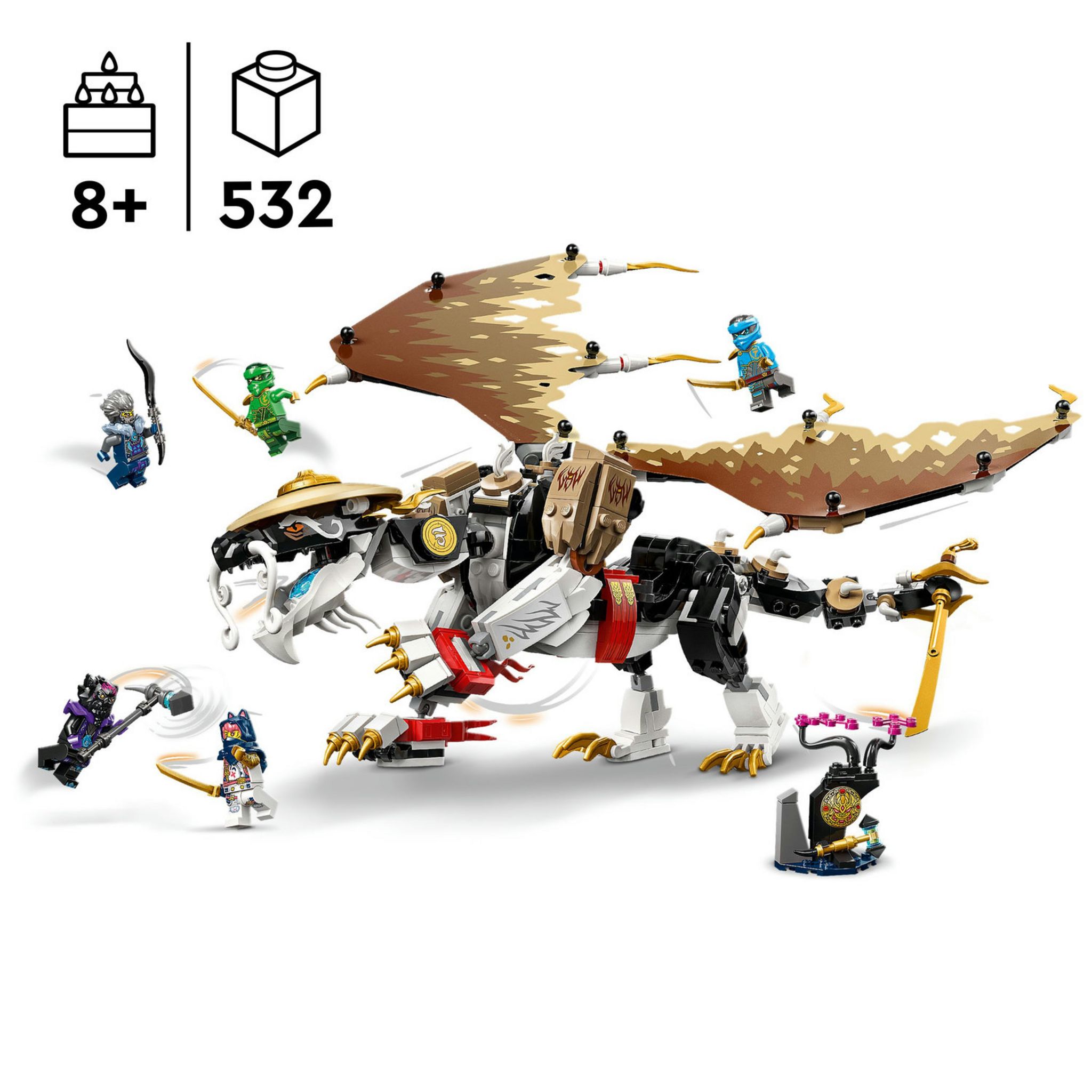 Voir la diapositive 3 : LEGO NINJAGO 71809 Egalt le Maître Dragon, Jouet Ninja avec 5 Minifigurines Ninja dont Personnages Lloyd et Nya
