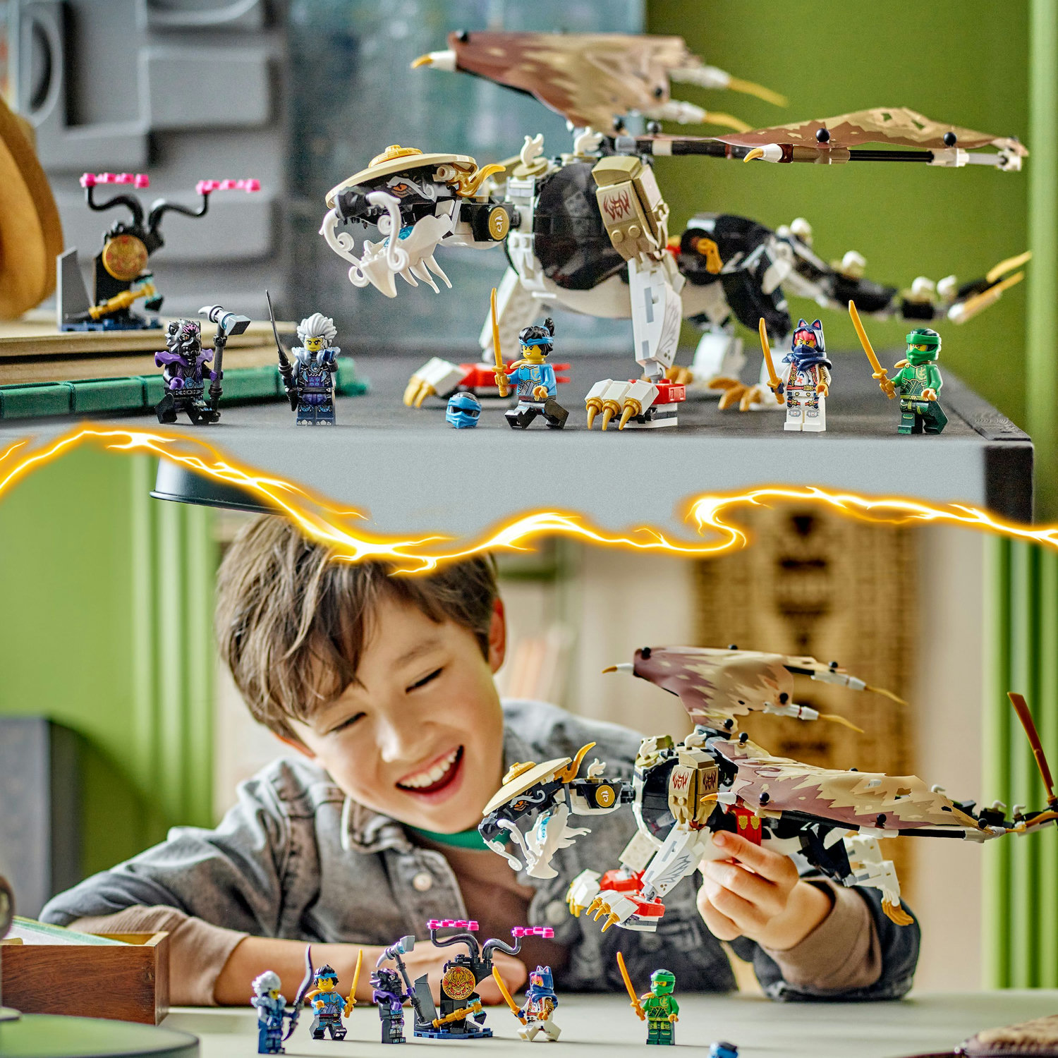 Voir la diapositive 6 : LEGO NINJAGO 71809 Egalt le Maître Dragon, Jouet Ninja avec 5 Minifigurines Ninja dont Personnages Lloyd et Nya