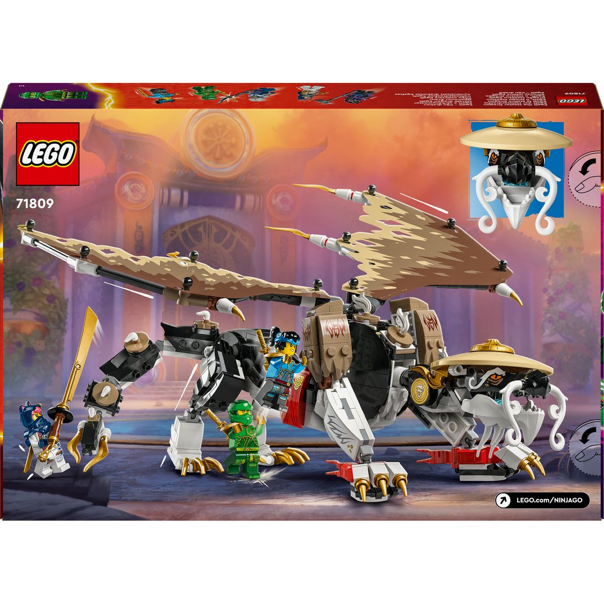 LEGO NINJAGO 71809 Egalt le Maître Dragon, Jouet Ninja avec 5 Minifigurines Ninja dont Personnages Lloyd et Nya