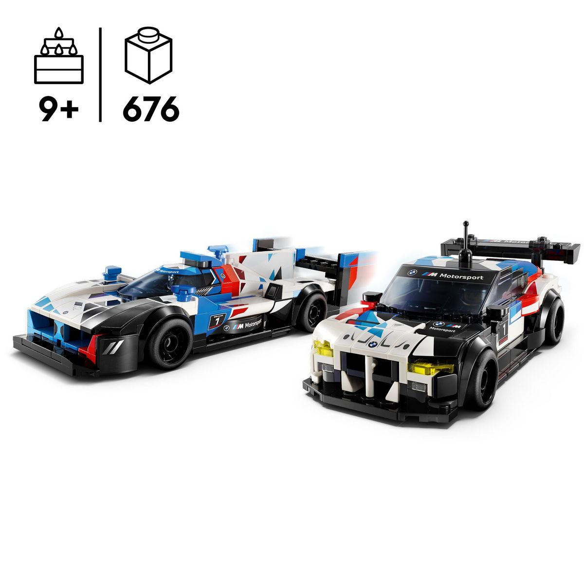 LEGO LEGO Speed Champions 76922 Voitures de Course BMW M4 GT3 et BMW M Hybrid V8, Idée Cadeau