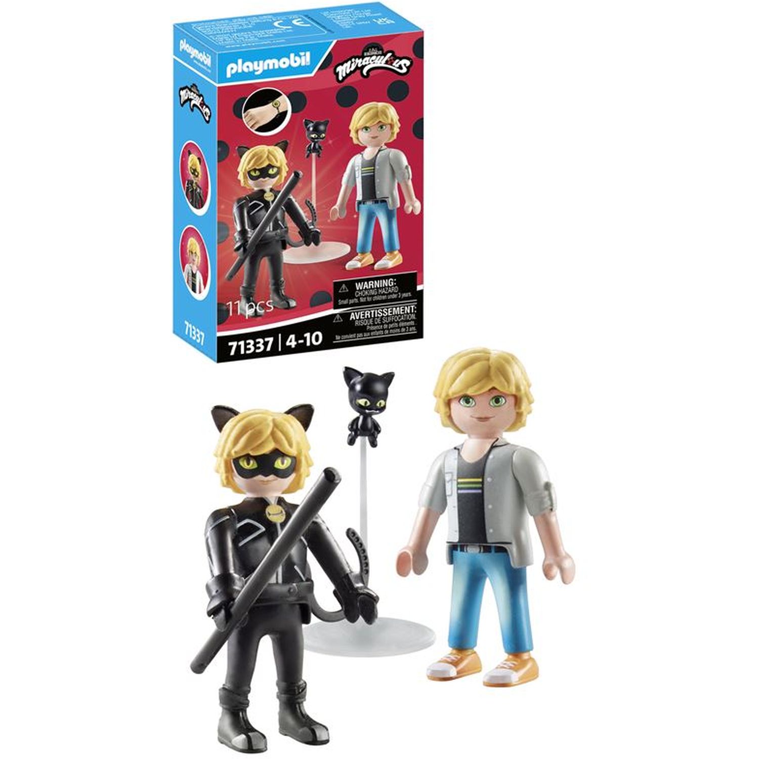 Voir la diapositive 2 : PLAYMOBIL 71337 Miraculous - Adrien et Chat Noir