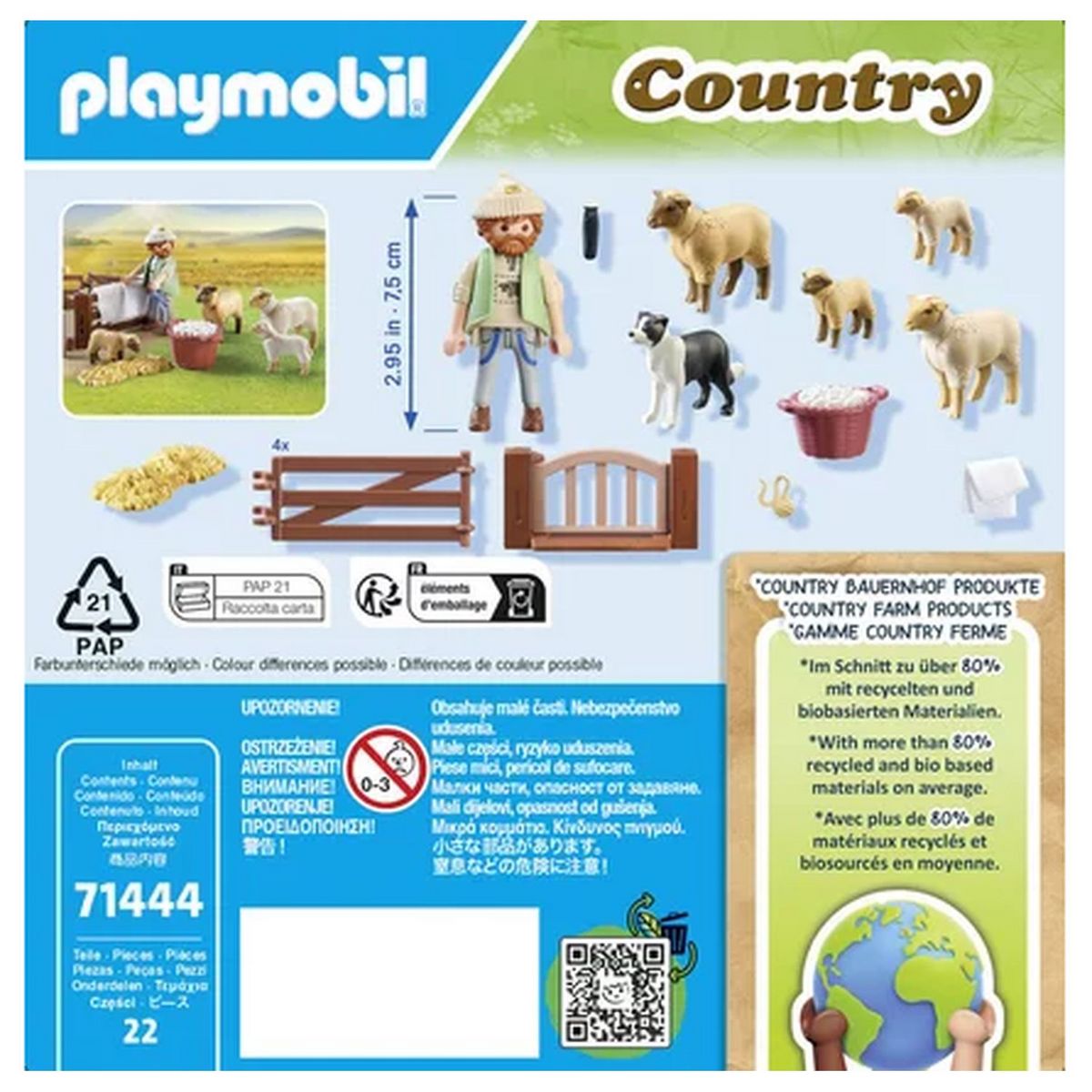 PLAYMOBIL 71444 Country - Berger avec moutons