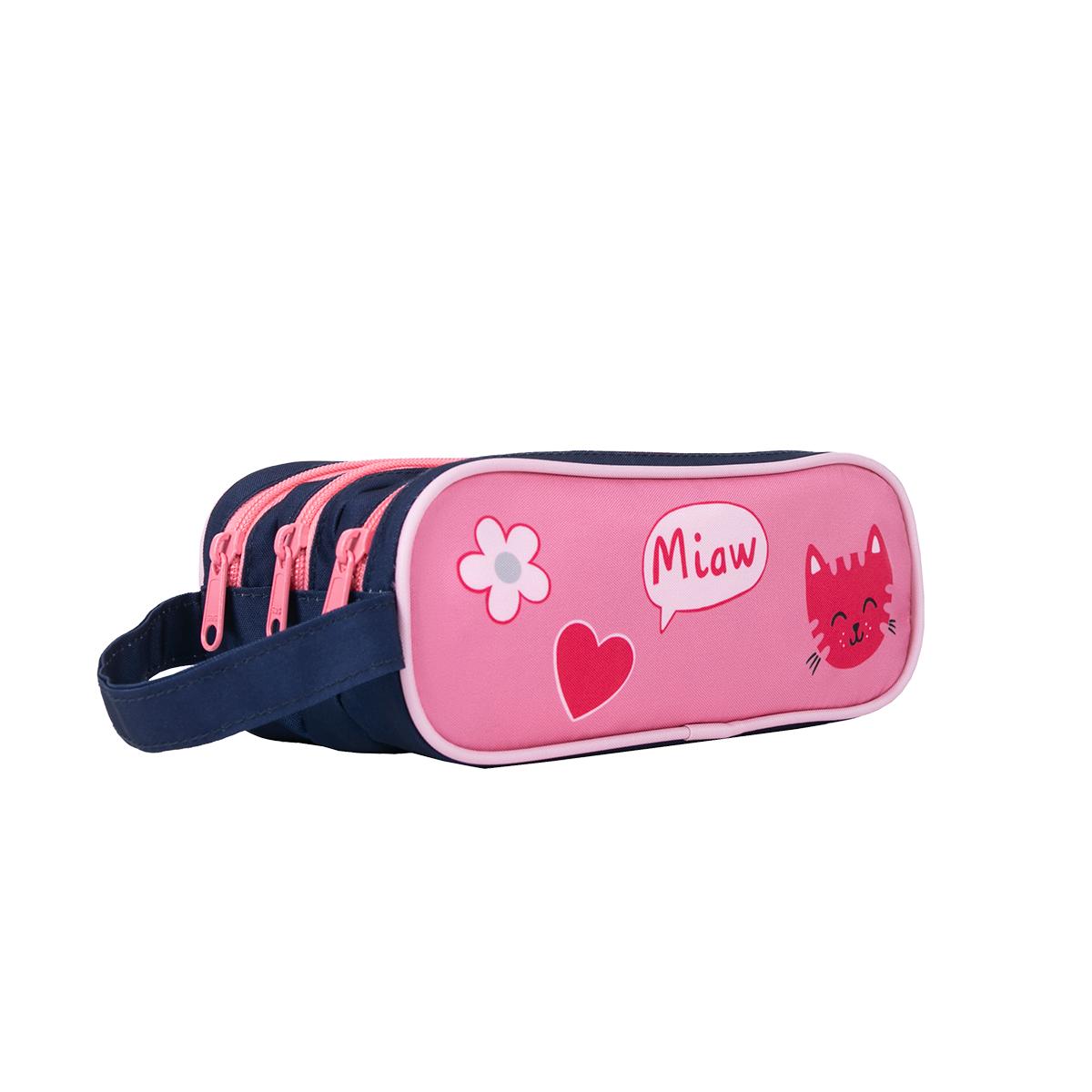 Voir la diapositive 3 : AUCHAN Trousse 3 compartiments Chat