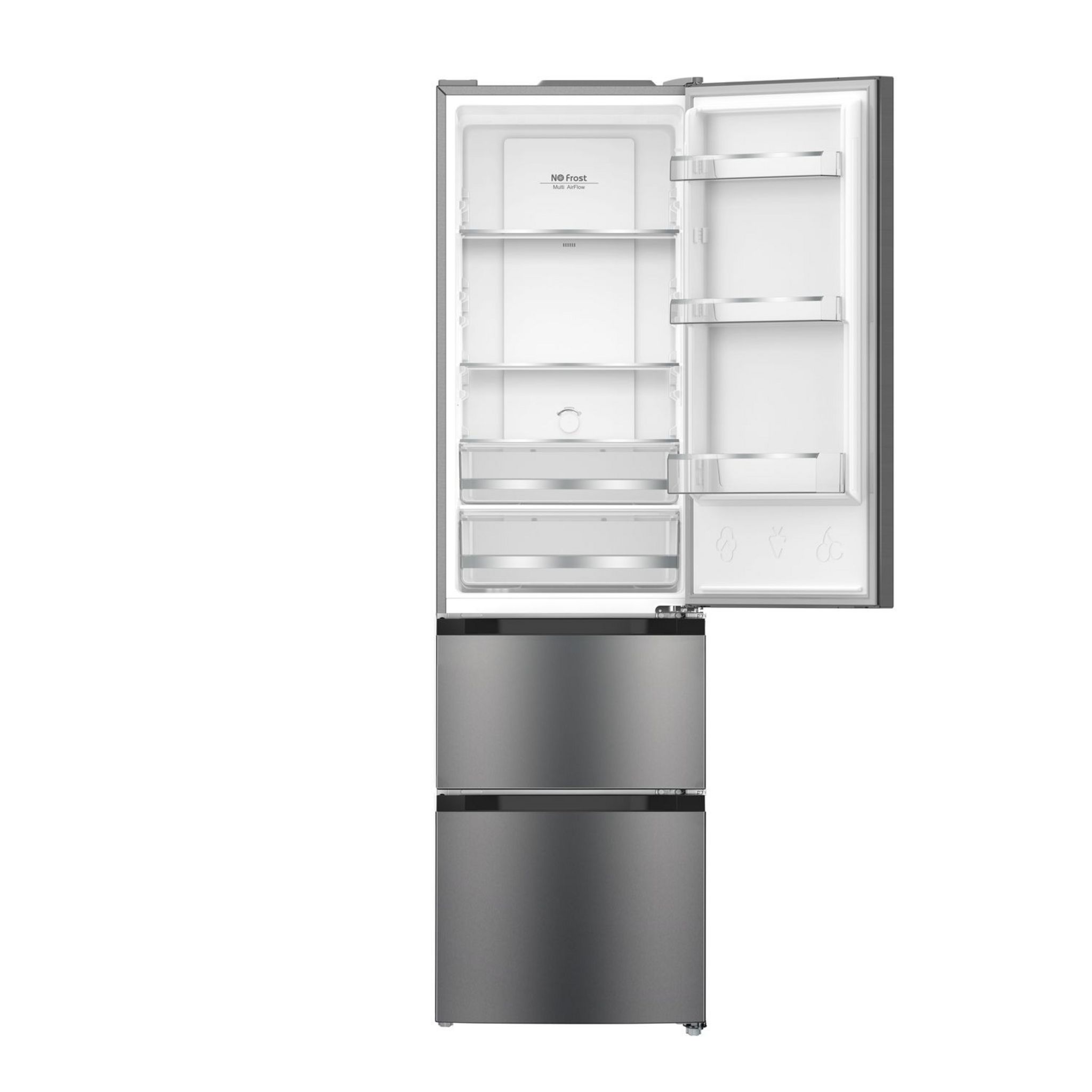 Voir la diapositive 2 : QILIVE Réfrigérateur combiné 3 portes Q.6863, 282 L, Froid vétillé No Frost, E