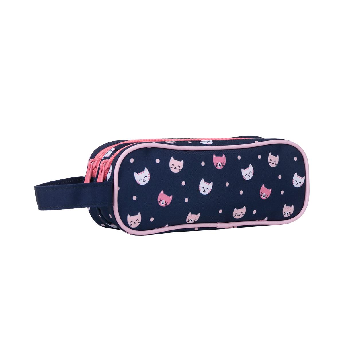 Voir la diapositive 3 : AUCHAN Trousse 2 compartiments Chat