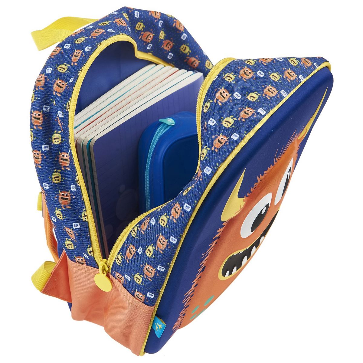 AUCHAN Sac à goûter 3D bleu monstre