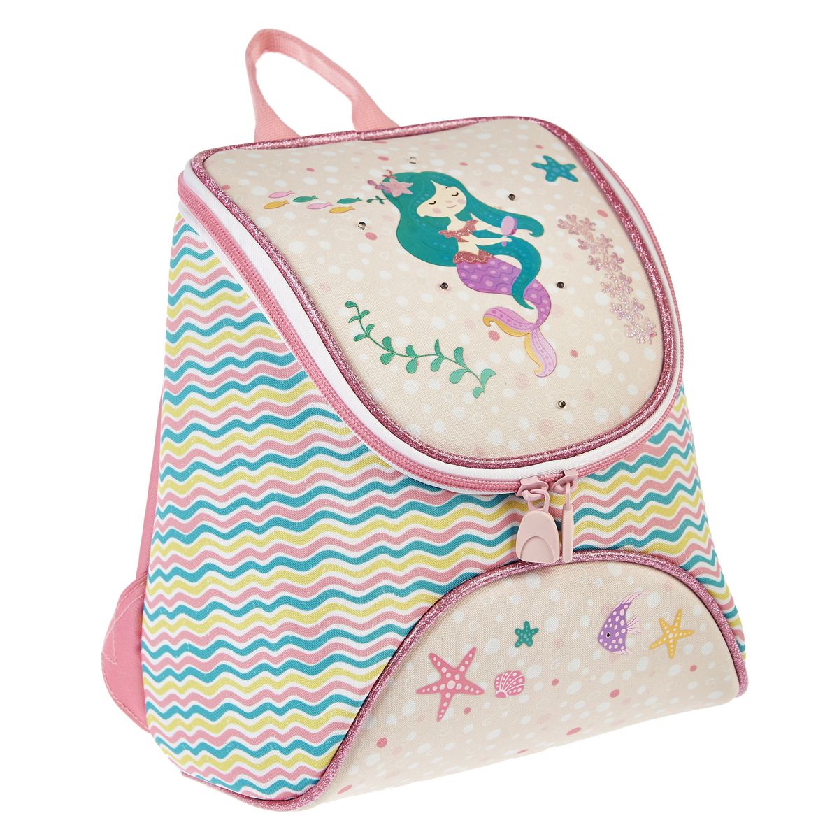 AUCHAN Sac à dos 1 compartiment rose avec LED