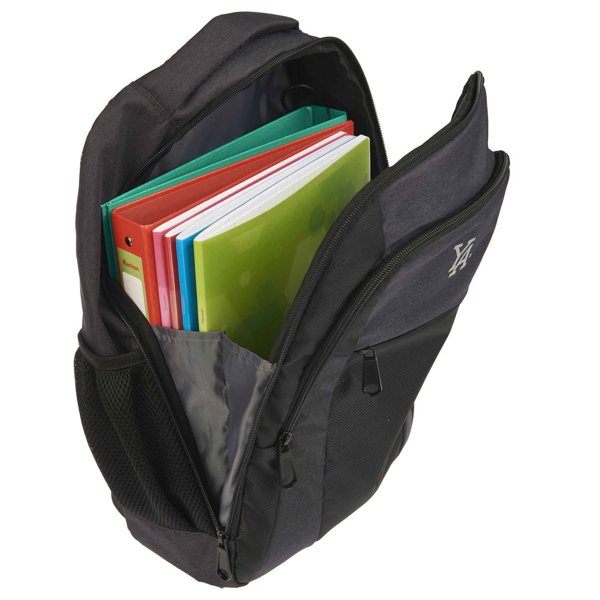 Voir la diapositive 8 : AUCHAN Sac à dos 1 compartiment noir