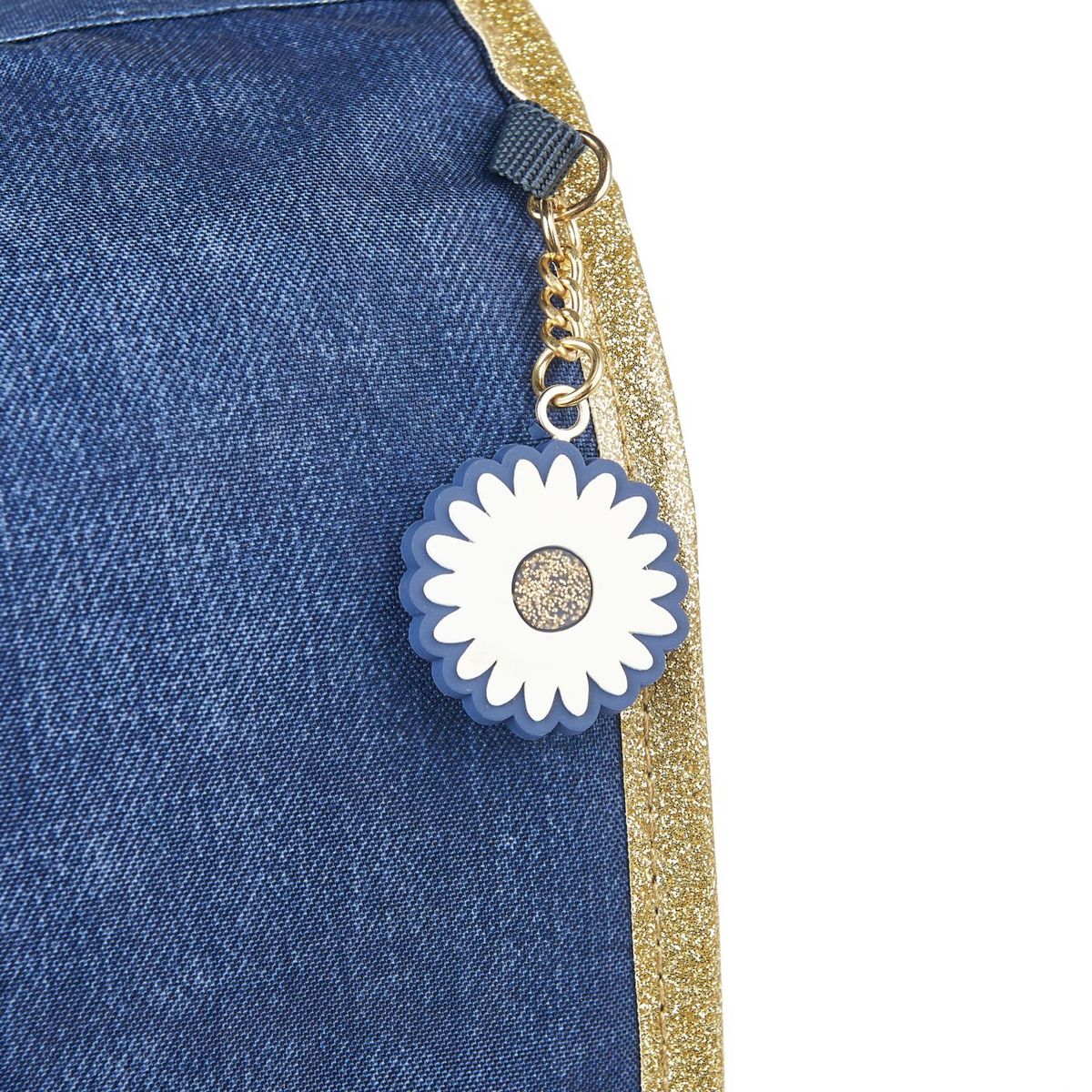 AUCHAN cartable 41 cm bleu fleur