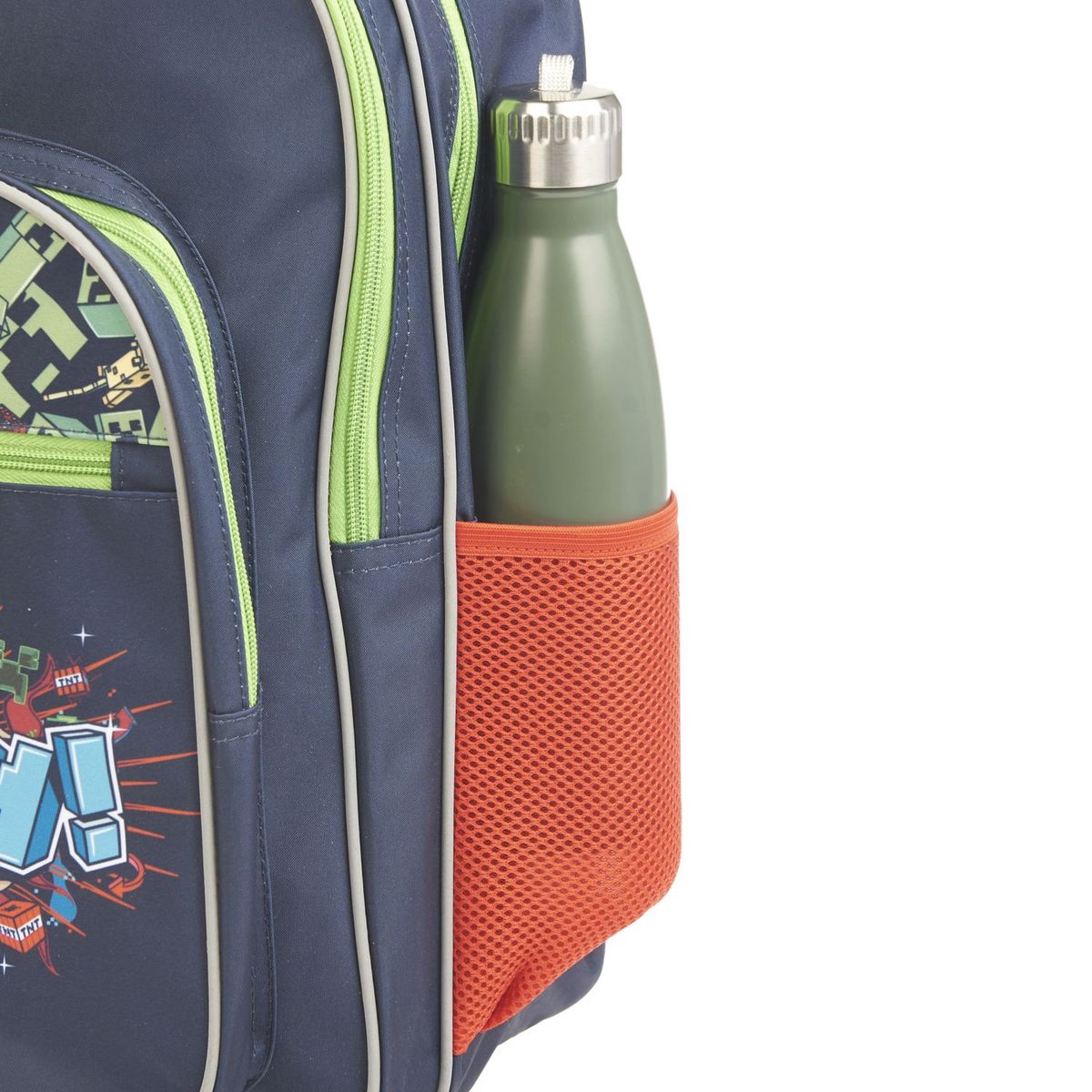 Sac à dos 2 compartiments noir Minecraft