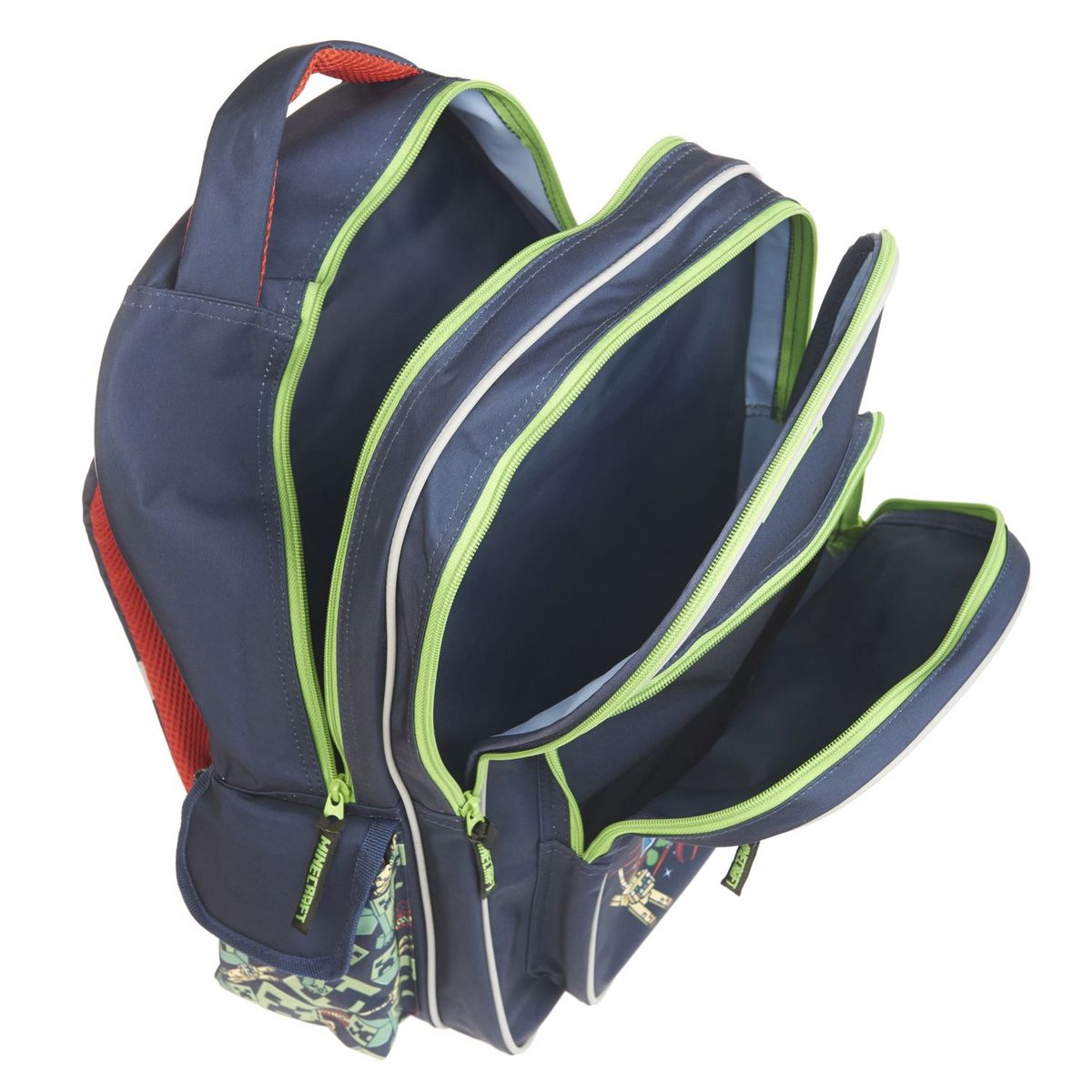 Sac à dos 2 compartiments noir Minecraft