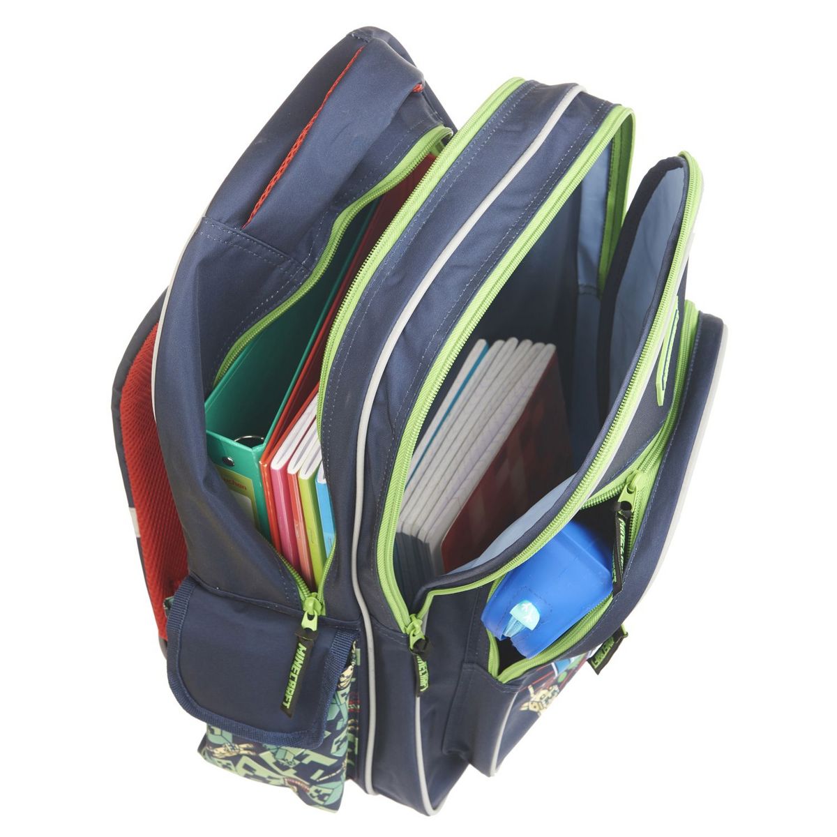 Sac à dos 2 compartiments noir Minecraft