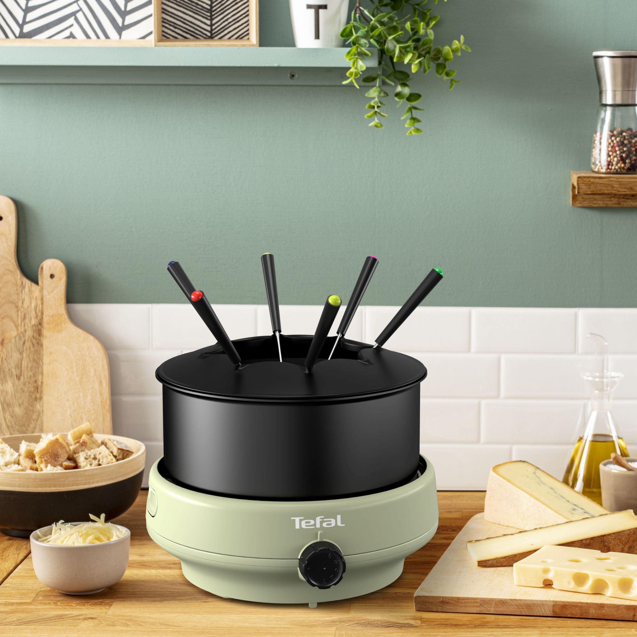 Voir la diapositive 6 : TEFAL Fondue Cocoon EF262010 - Vert grège