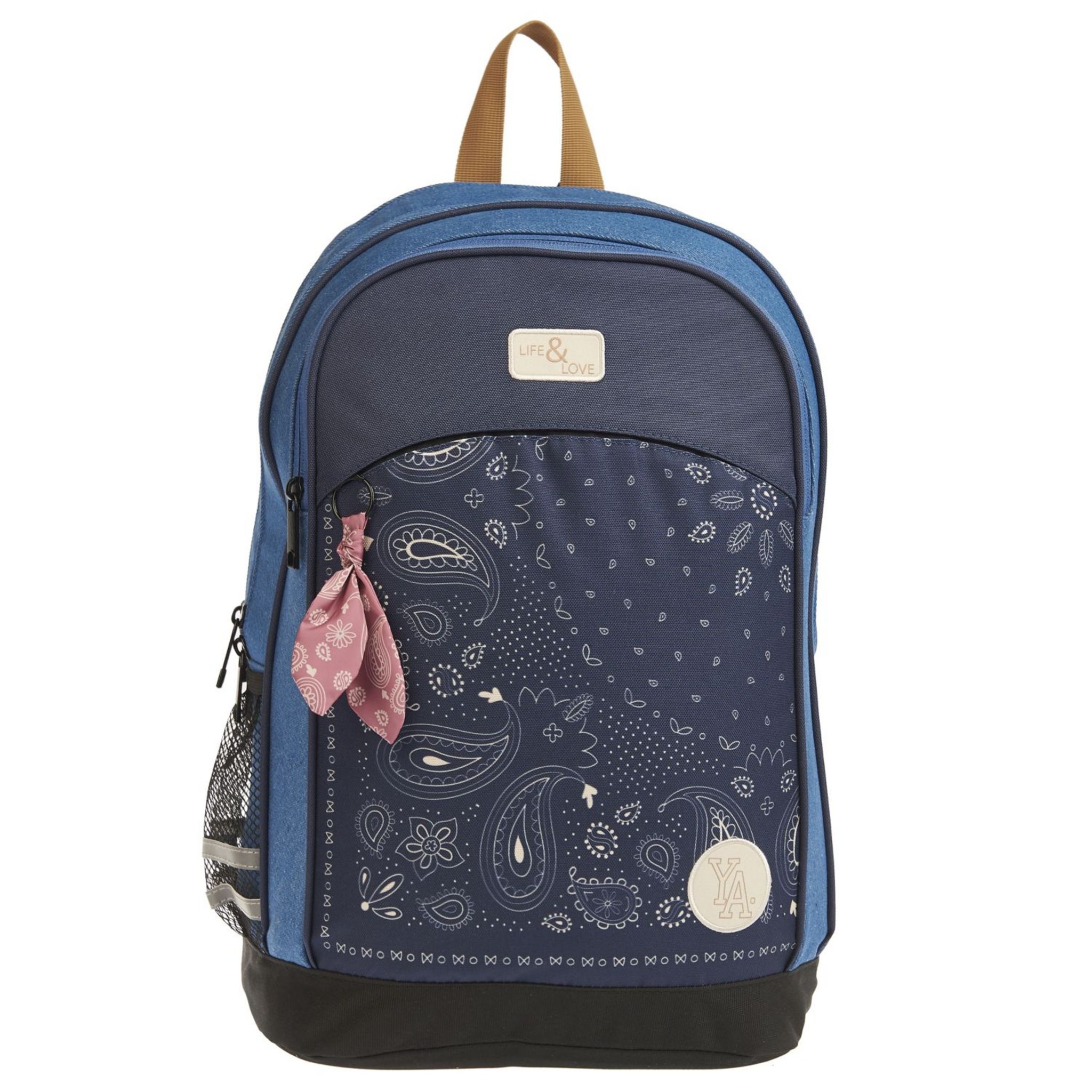 Voir la diapositive 2 : AUCHAN Sac à dos 2 compartiments bleu bandana