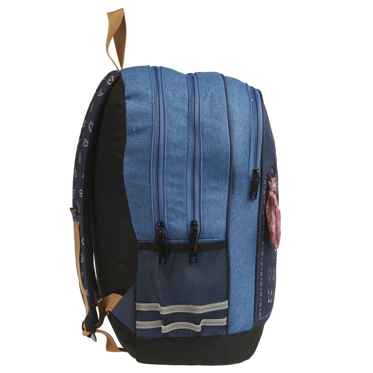 AUCHAN Sac à dos 2 compartiments bleu bandana