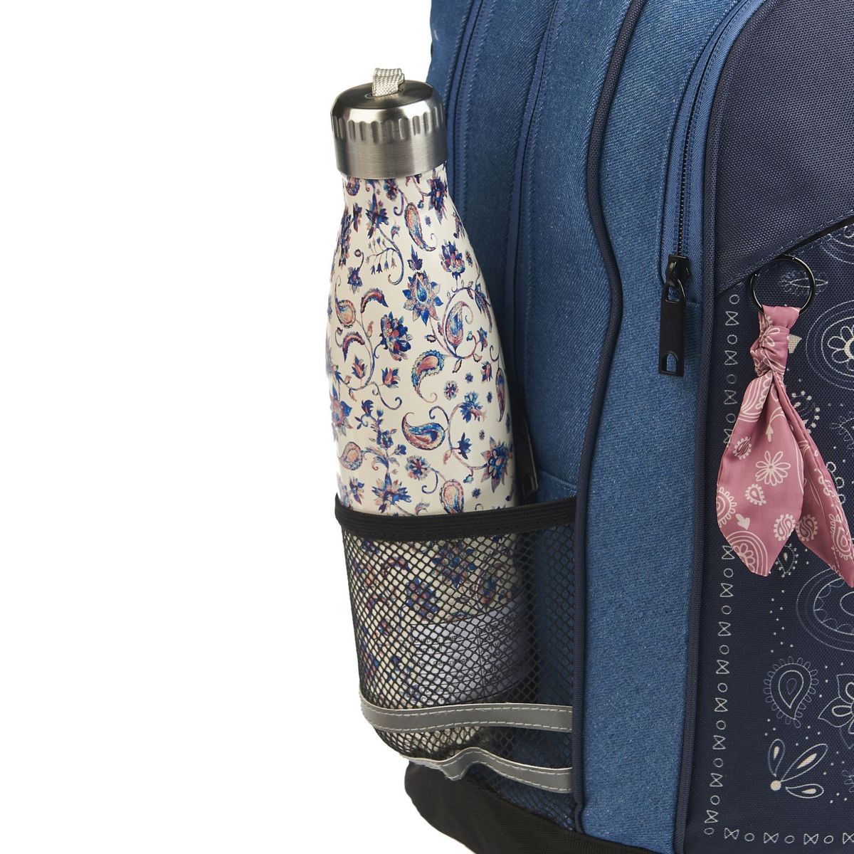 AUCHAN Sac à dos 2 compartiments bleu bandana