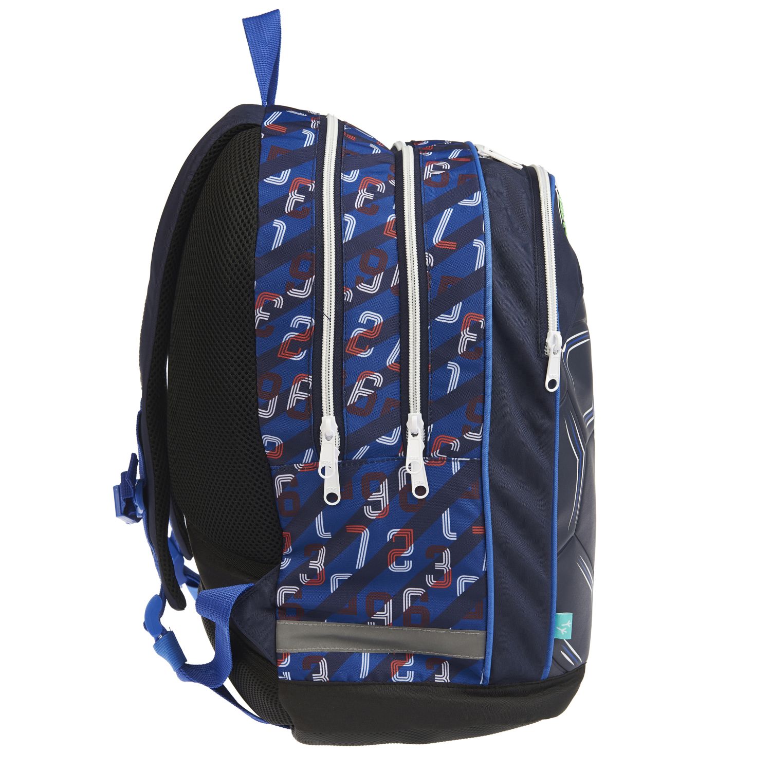 Voir la diapositive 3 : AUCHAN Sac à dos 2 compartiments bleu foot