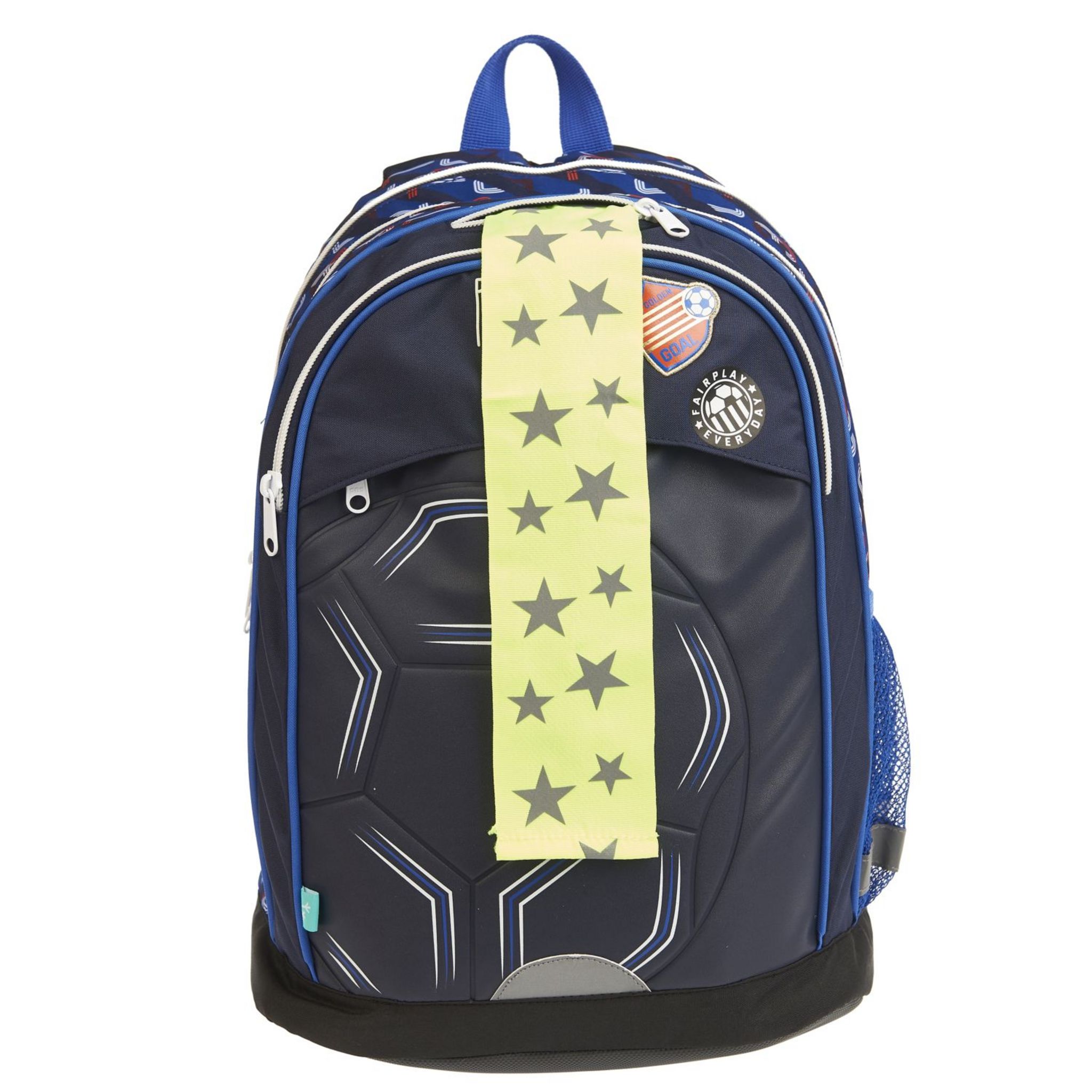 Voir la diapositive 5 : AUCHAN Sac à dos 2 compartiments bleu foot