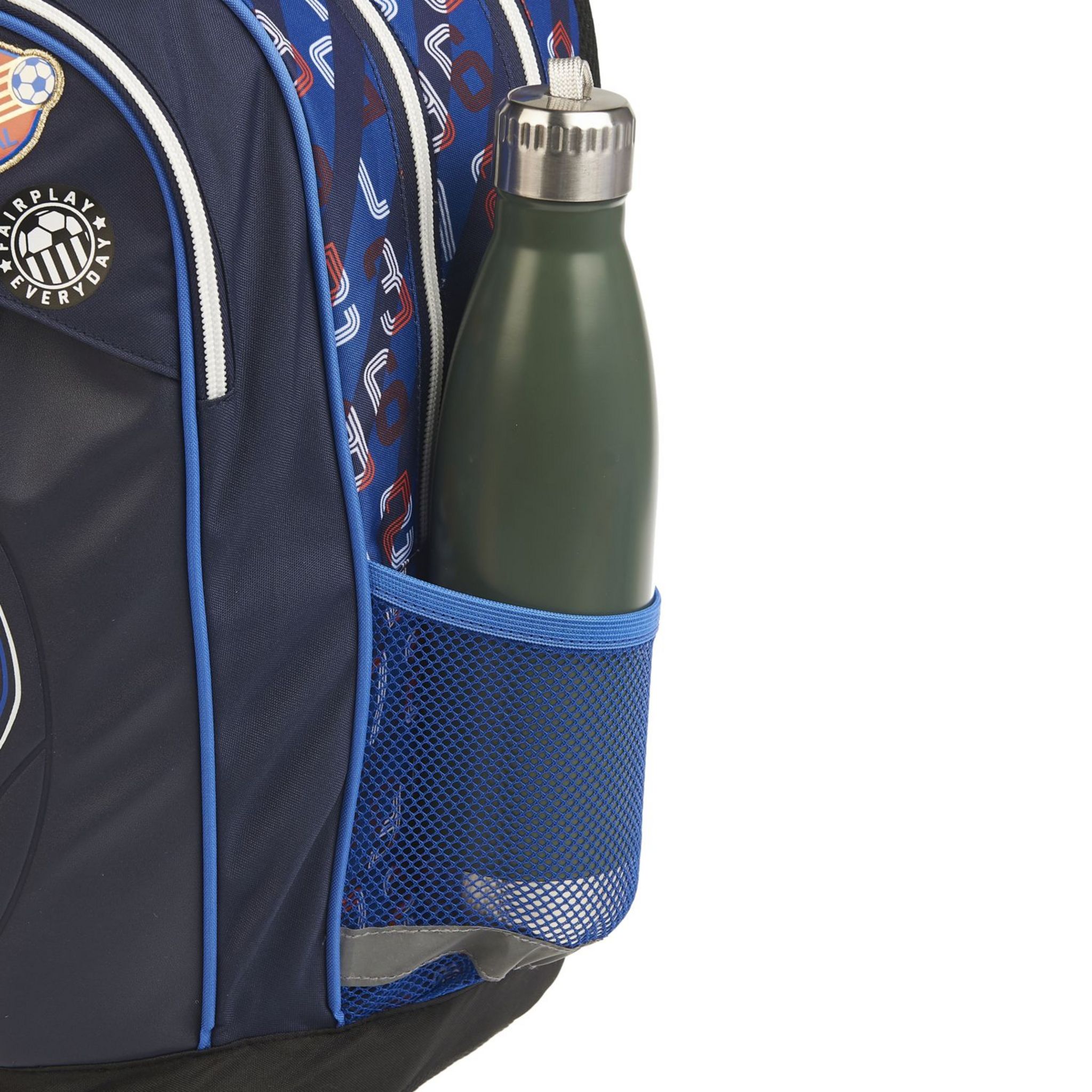 Voir la diapositive 6 : AUCHAN Sac à dos 2 compartiments bleu foot