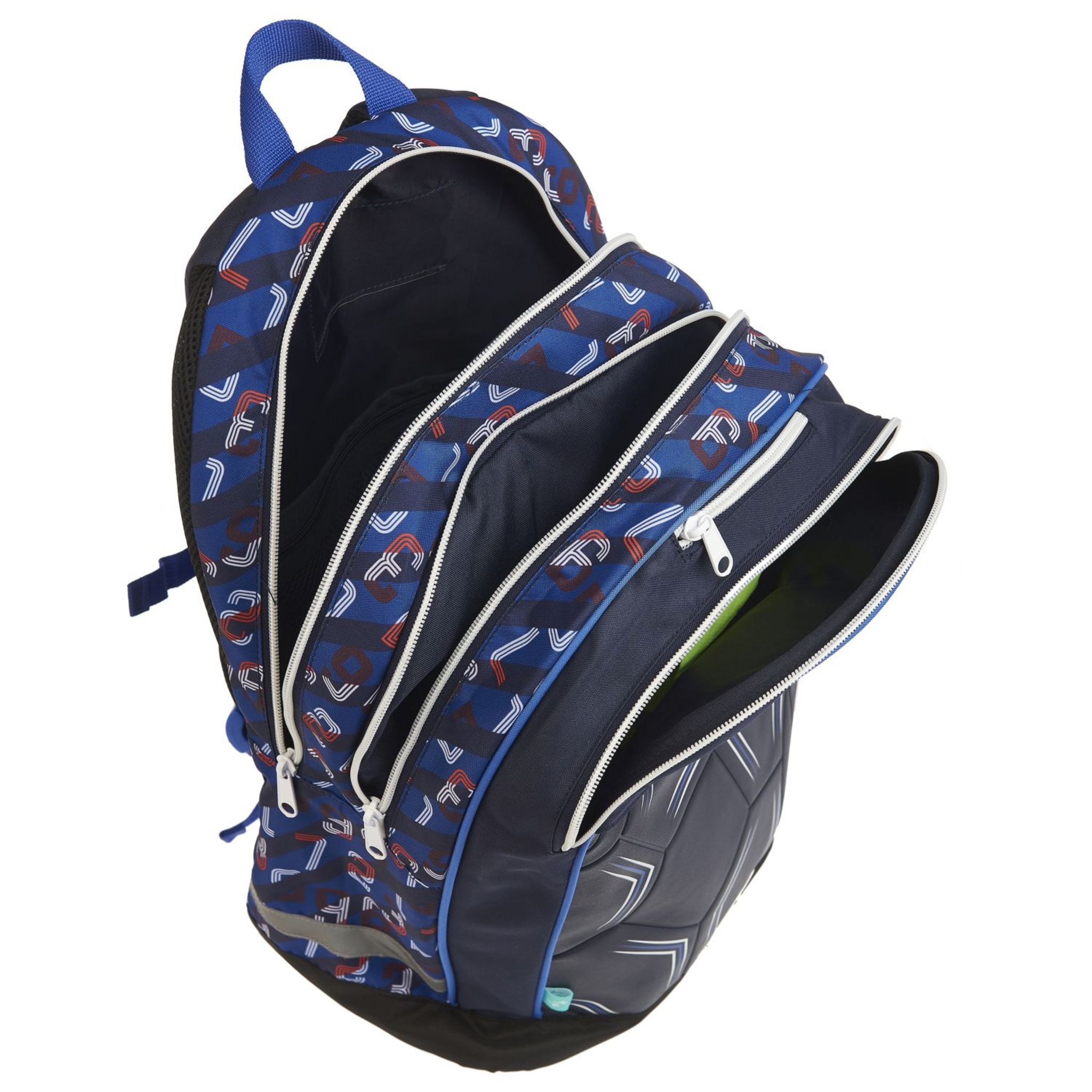 Voir la diapositive 7 : AUCHAN Sac à dos 2 compartiments bleu foot