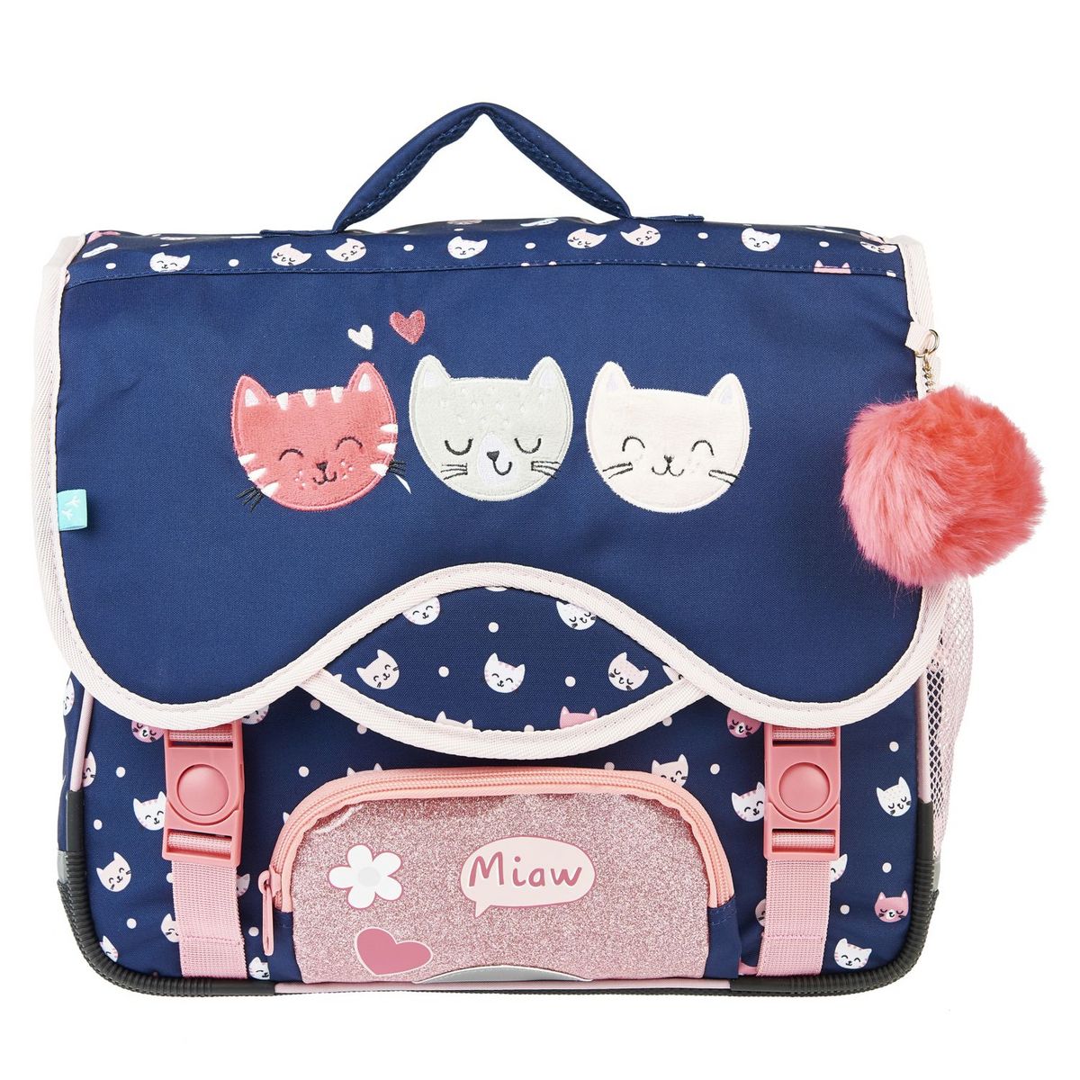 AUCHAN cartable CP/CE1/CE2 36 cm bleu chat