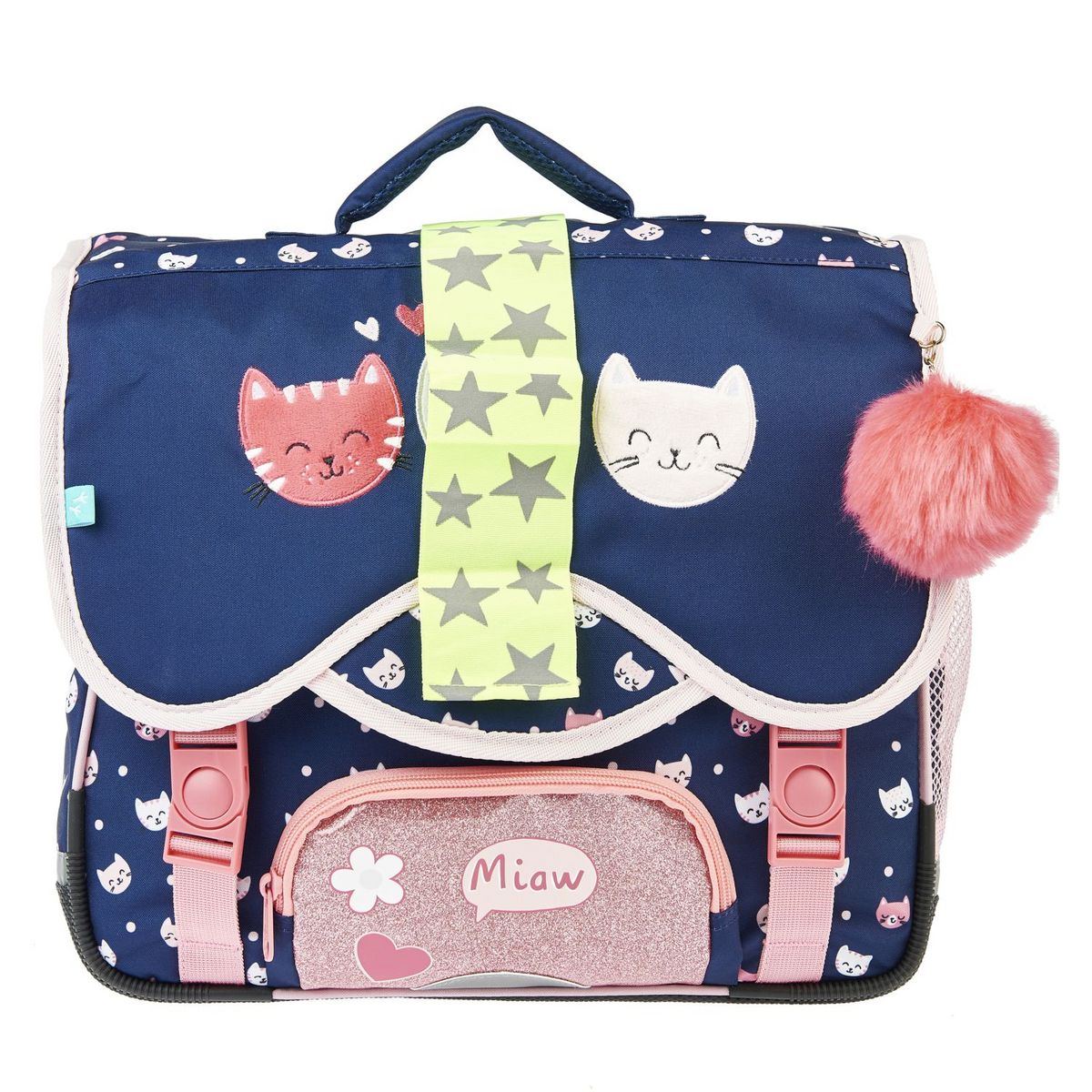 AUCHAN cartable CP/CE1/CE2 36 cm bleu chat