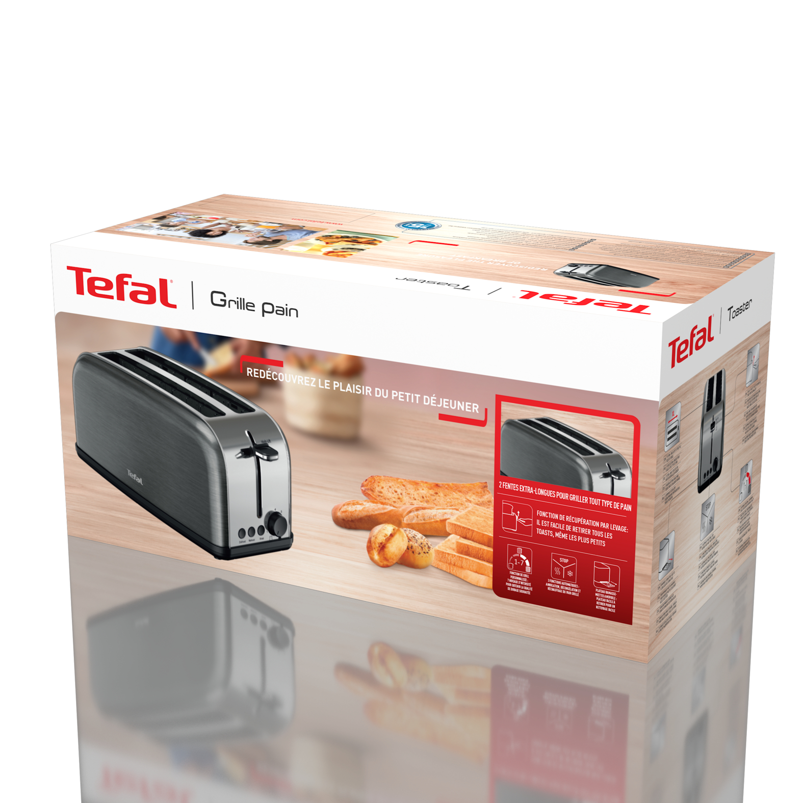 Voir la diapositive 6 : TEFAL Grille pain TL520810 - Noir