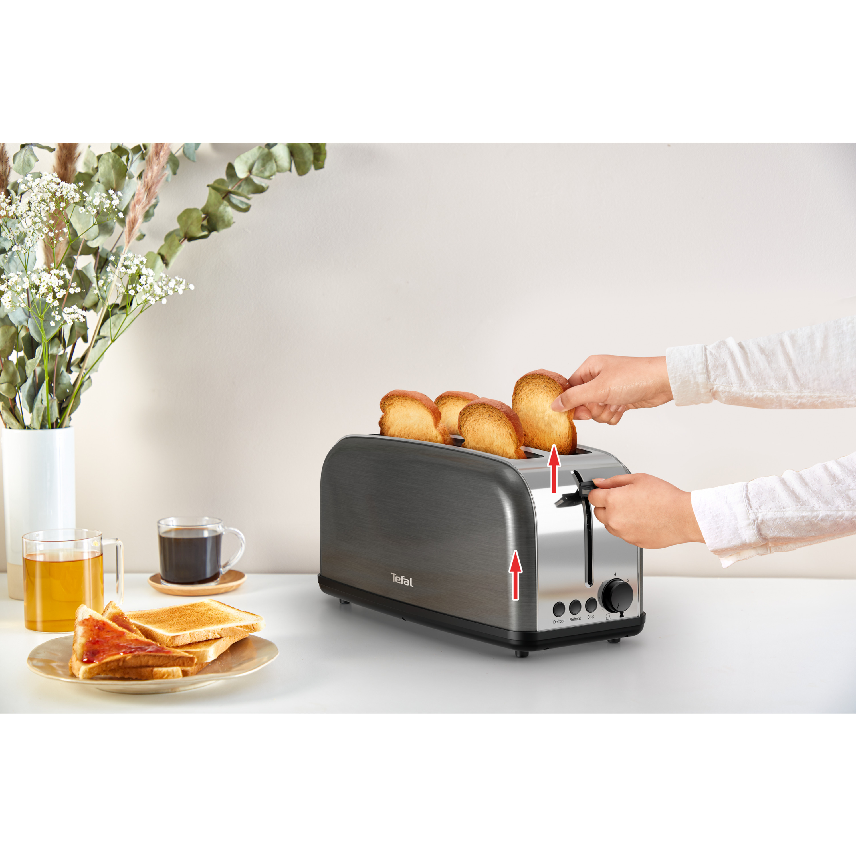 Voir la diapositive 8 : TEFAL Grille pain TL520810 - Noir