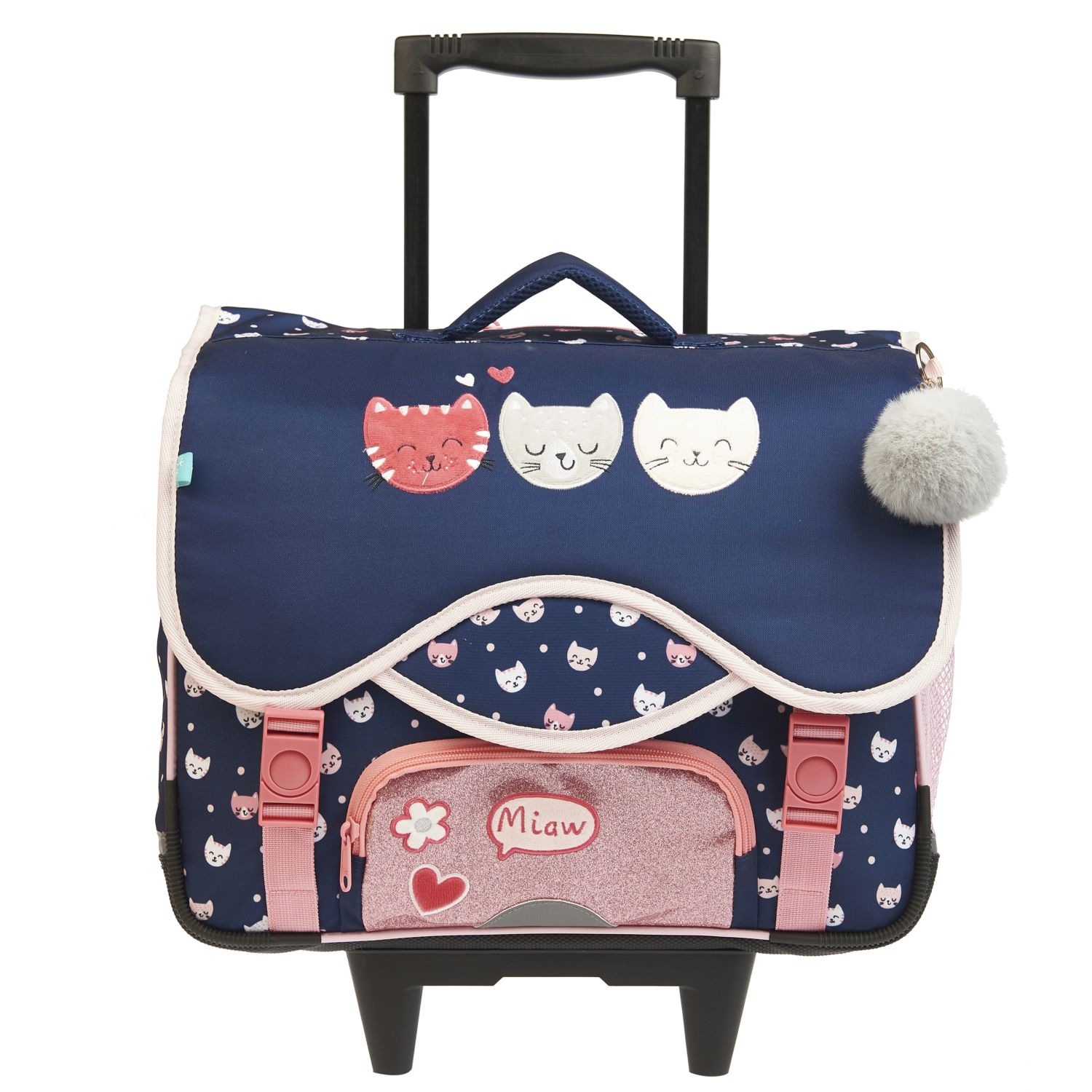 Voir la diapositive 2 : EASTPAK Cartable à roulettes bleu chat