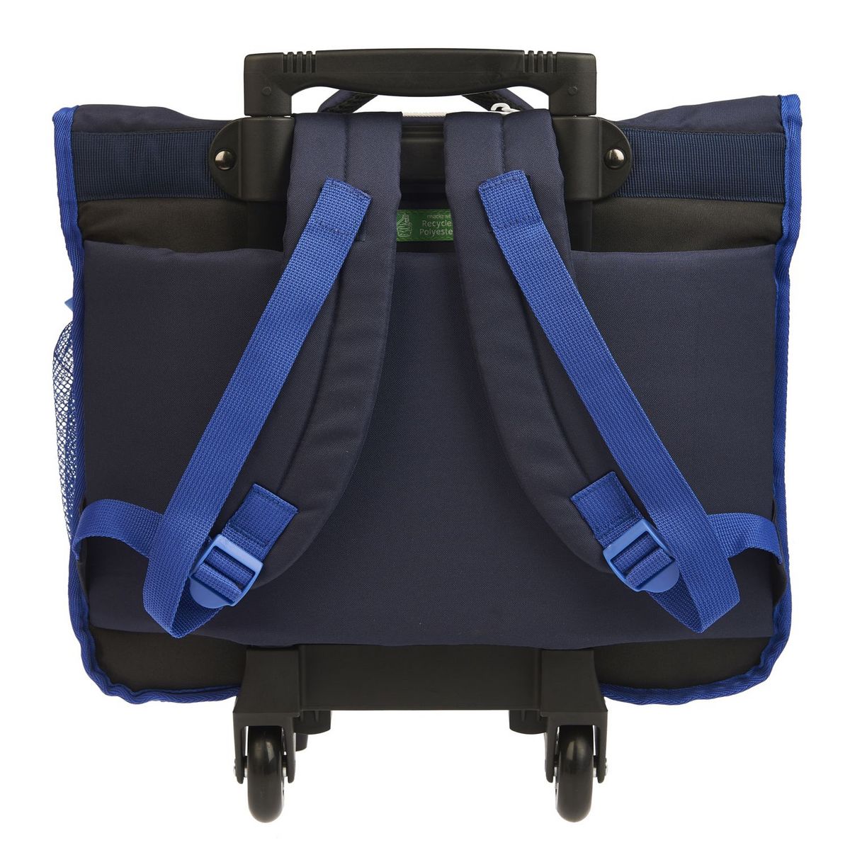 AUCHAN Cartable à roulettes bleu foot