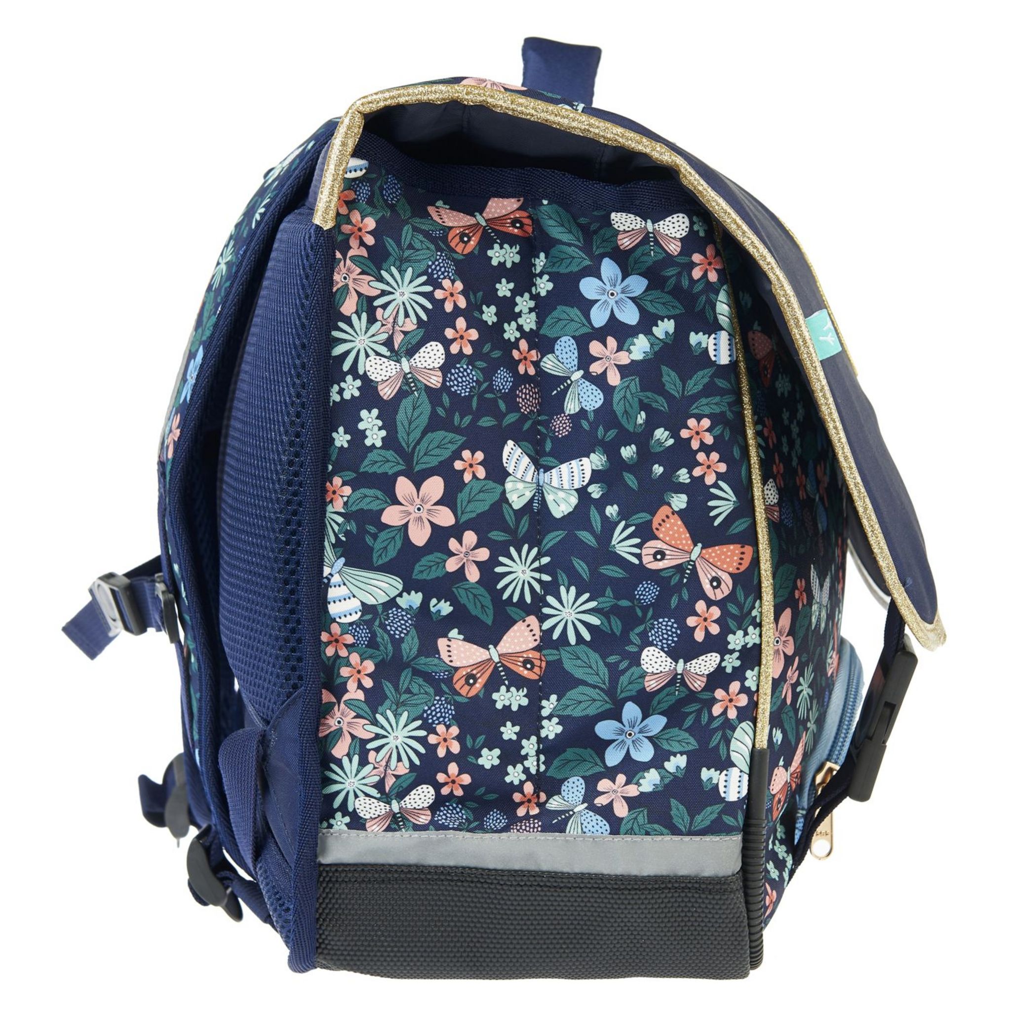 Voir la diapositive 4 : AUCHAN cartable 41 cm Bleu papillon