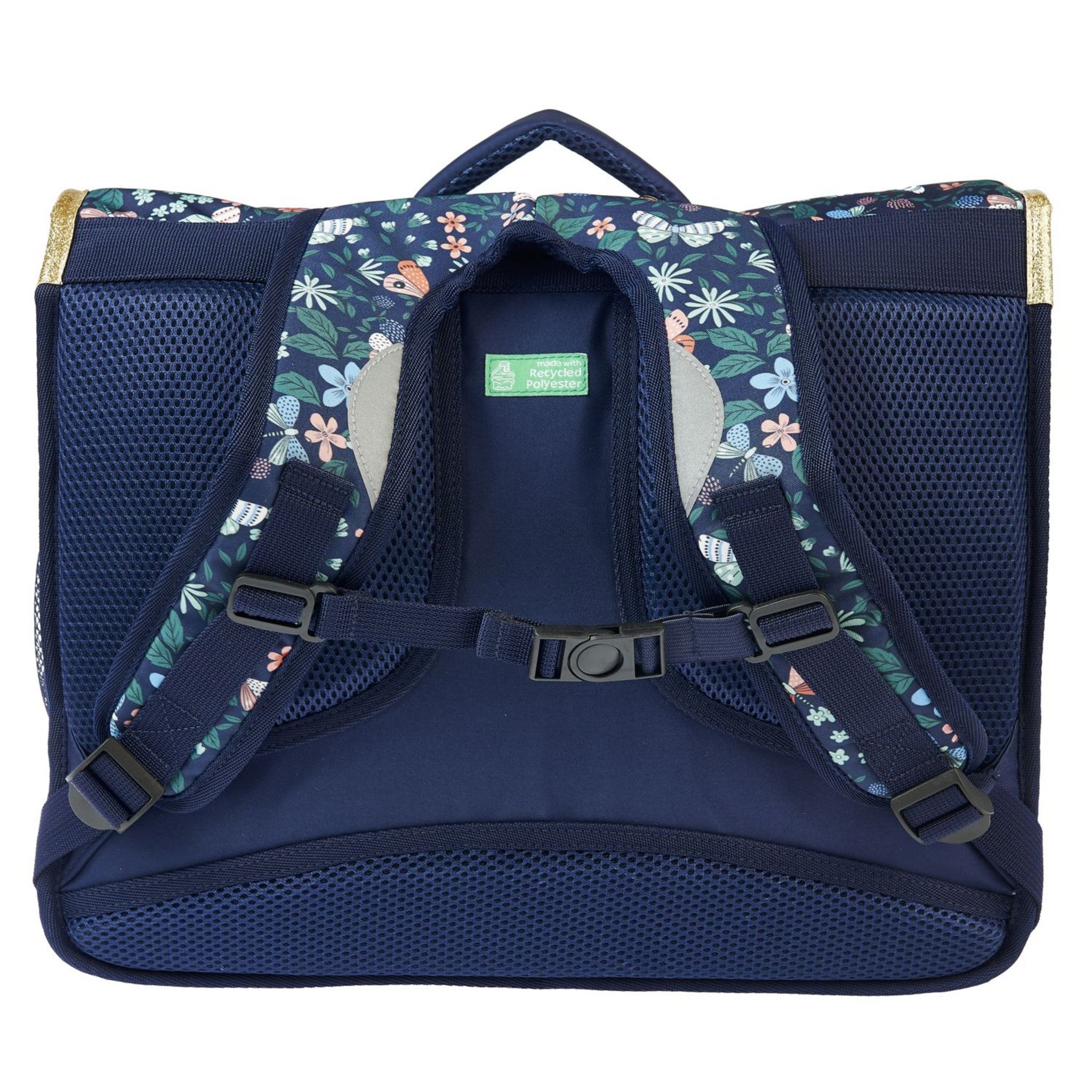 Voir la diapositive 5 : AUCHAN cartable 41 cm Bleu papillon