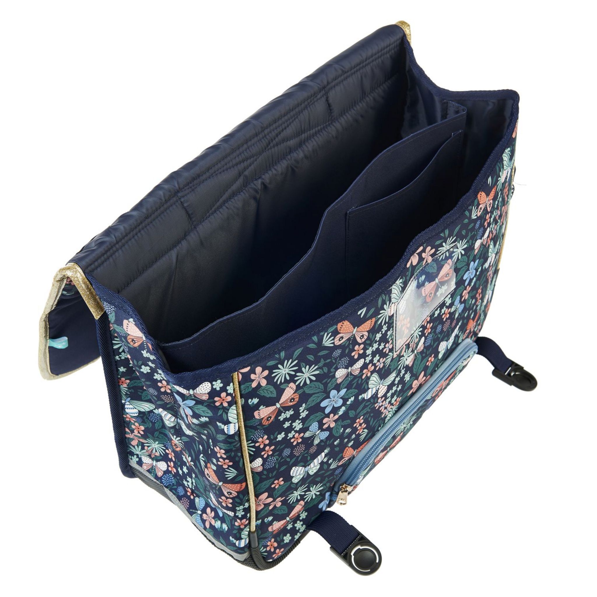 Voir la diapositive 8 : AUCHAN cartable 41 cm Bleu papillon