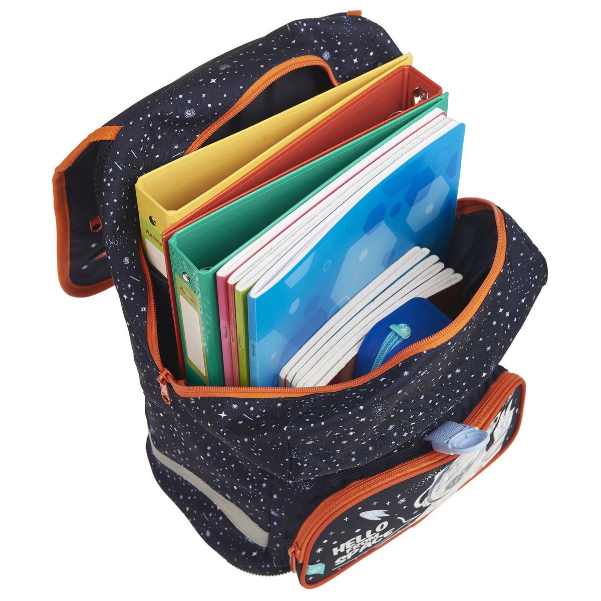 AUCHAN Sac à dos 2 compartiments bleu espace