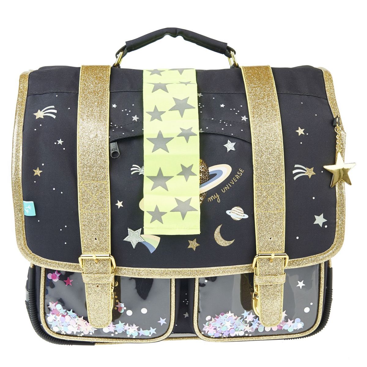 AUCHAN cartable CP/CE1/CE2 36 cm Noir coeur