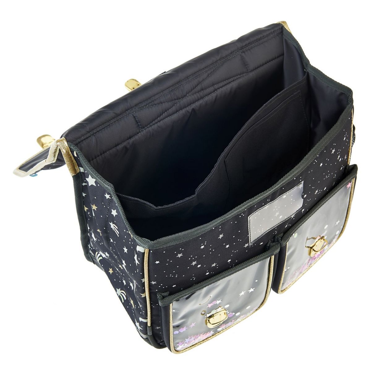 AUCHAN cartable CP/CE1/CE2 36 cm Noir coeur