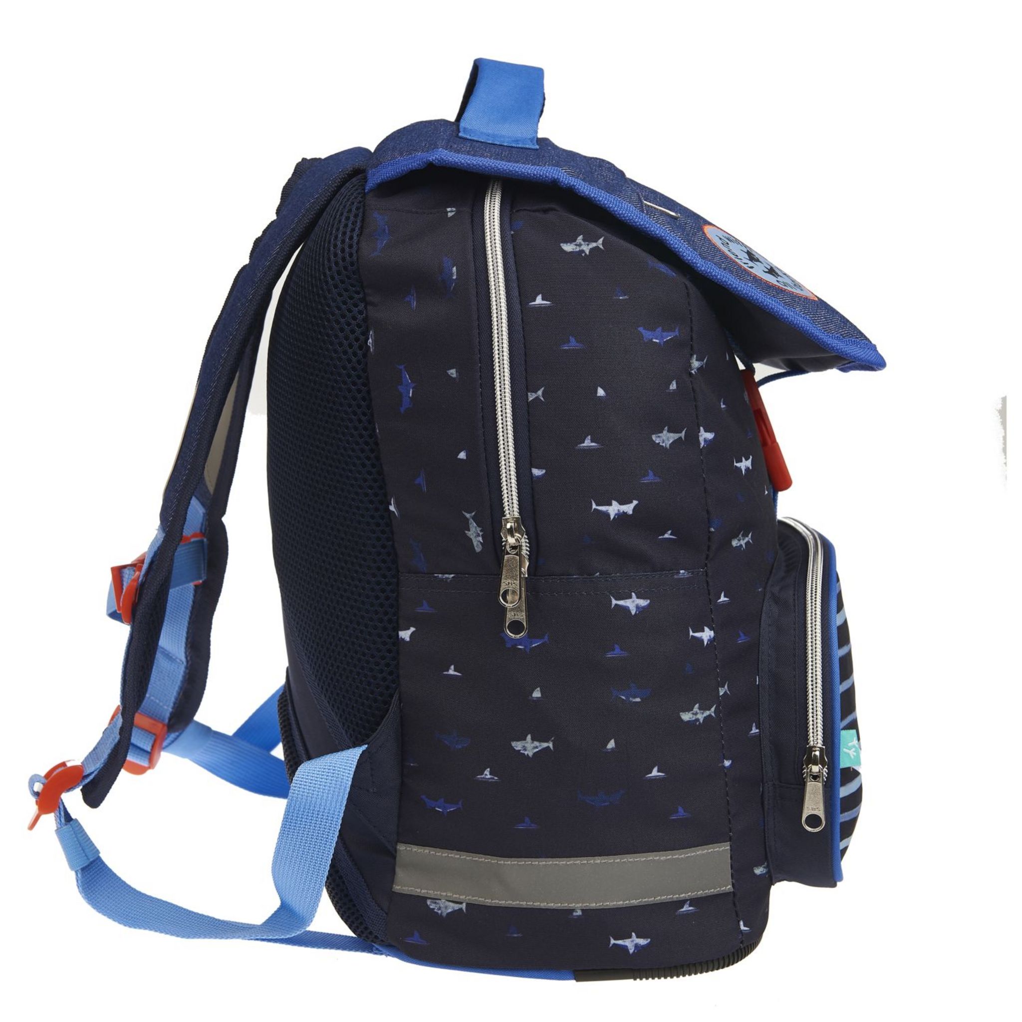 Voir la diapositive 3 : AUCHAN Sac à dos 2 compartiments bleu requin