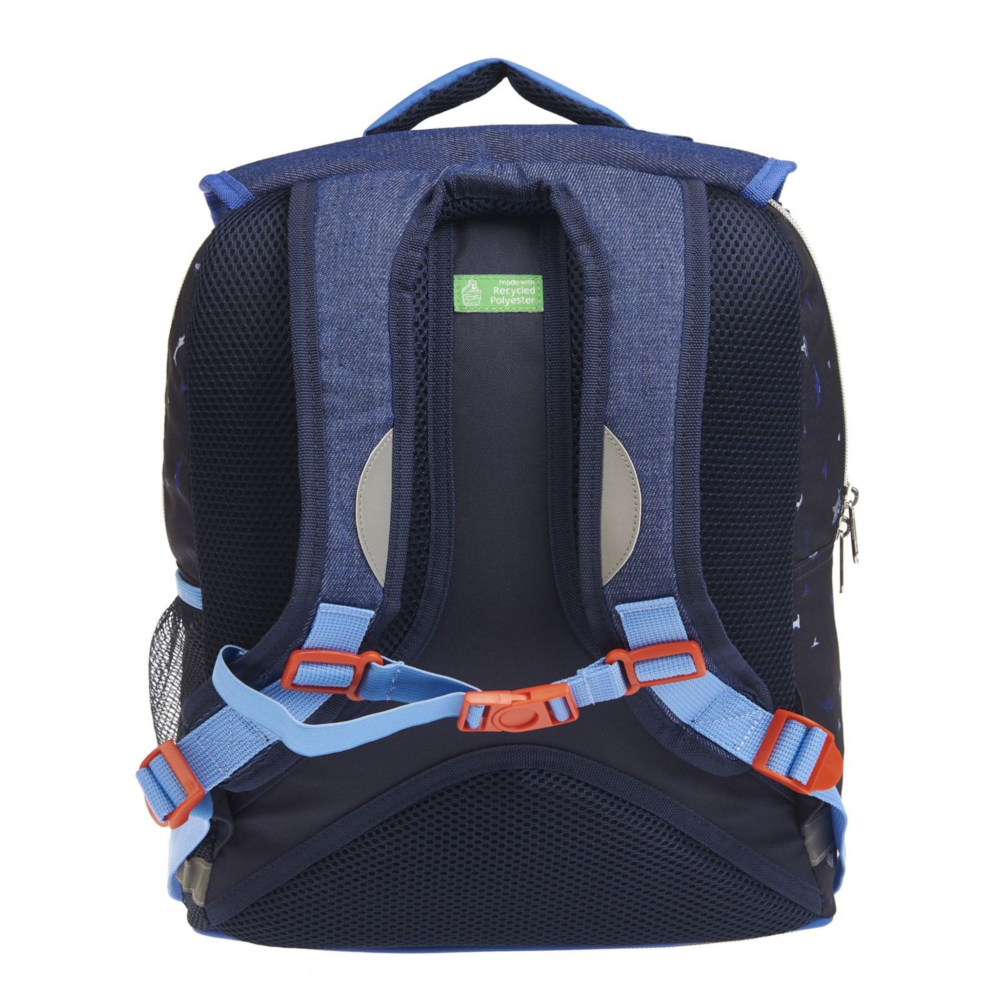 Voir la diapositive 4 : AUCHAN Sac à dos 2 compartiments bleu requin