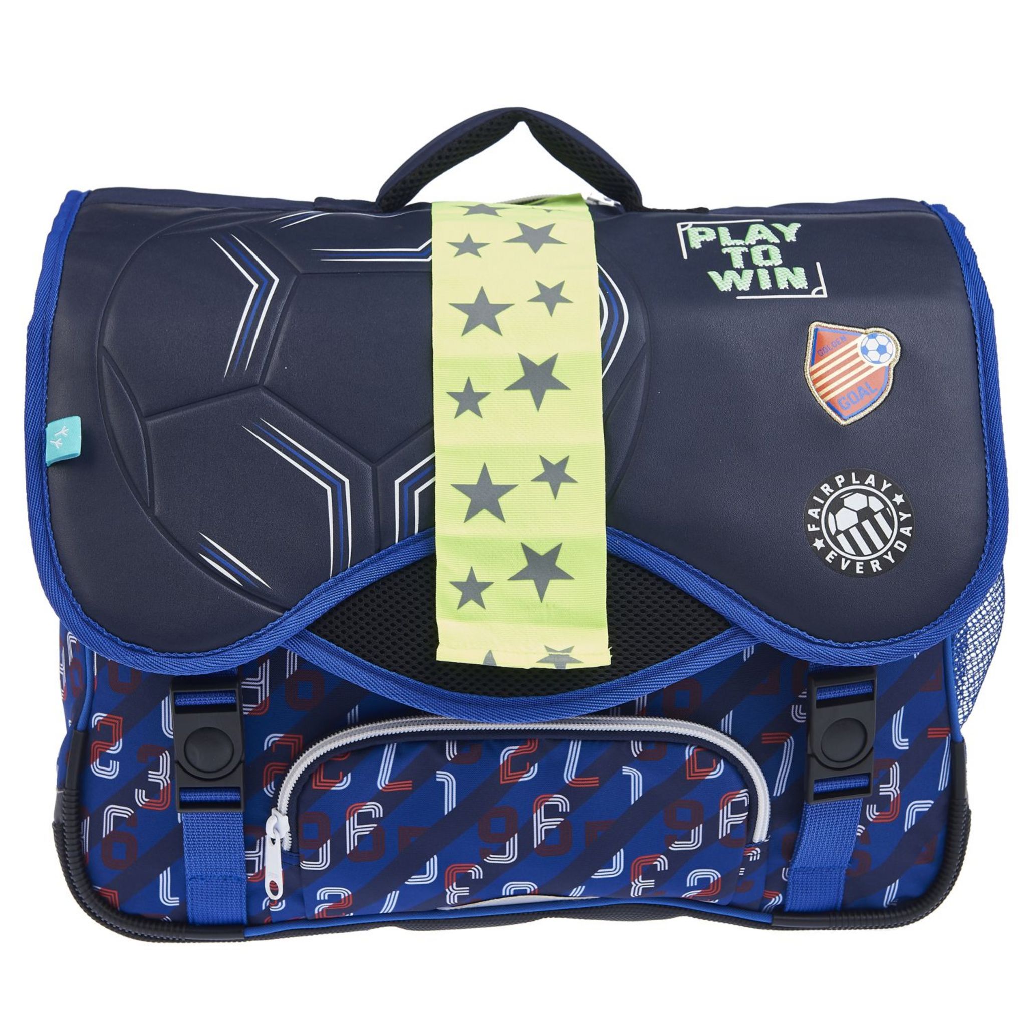 Voir la diapositive 3 : AUCHAN cartable 41 cm bleu foot