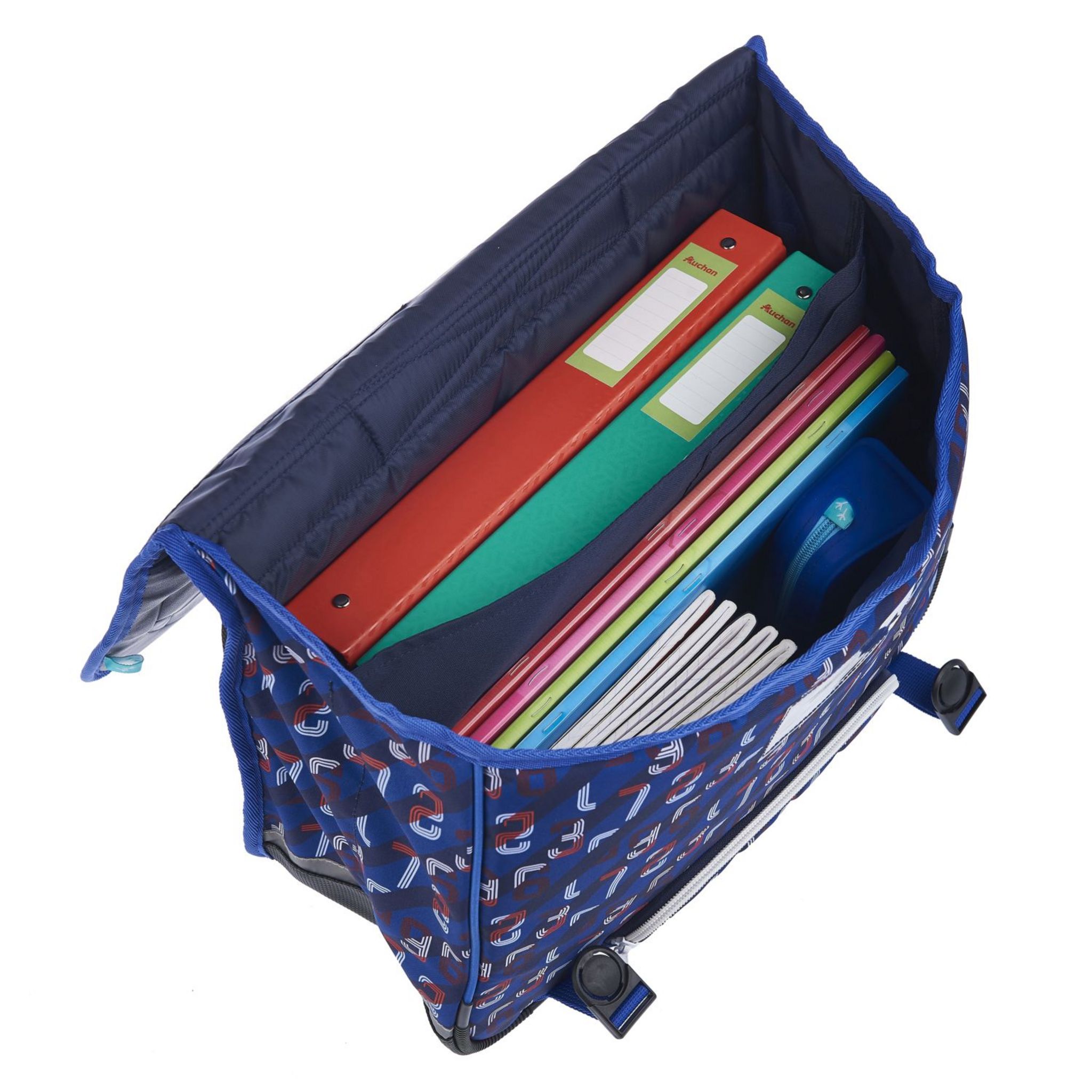 Voir la diapositive 8 : AUCHAN cartable 41 cm bleu foot