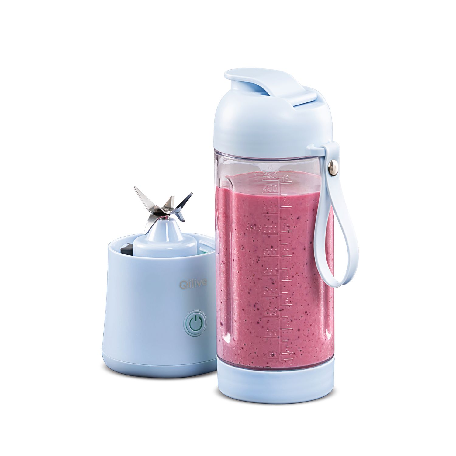 Voir la diapositive 2 : QILIVE Appareil à smoothies portable Q5417 - Bleu