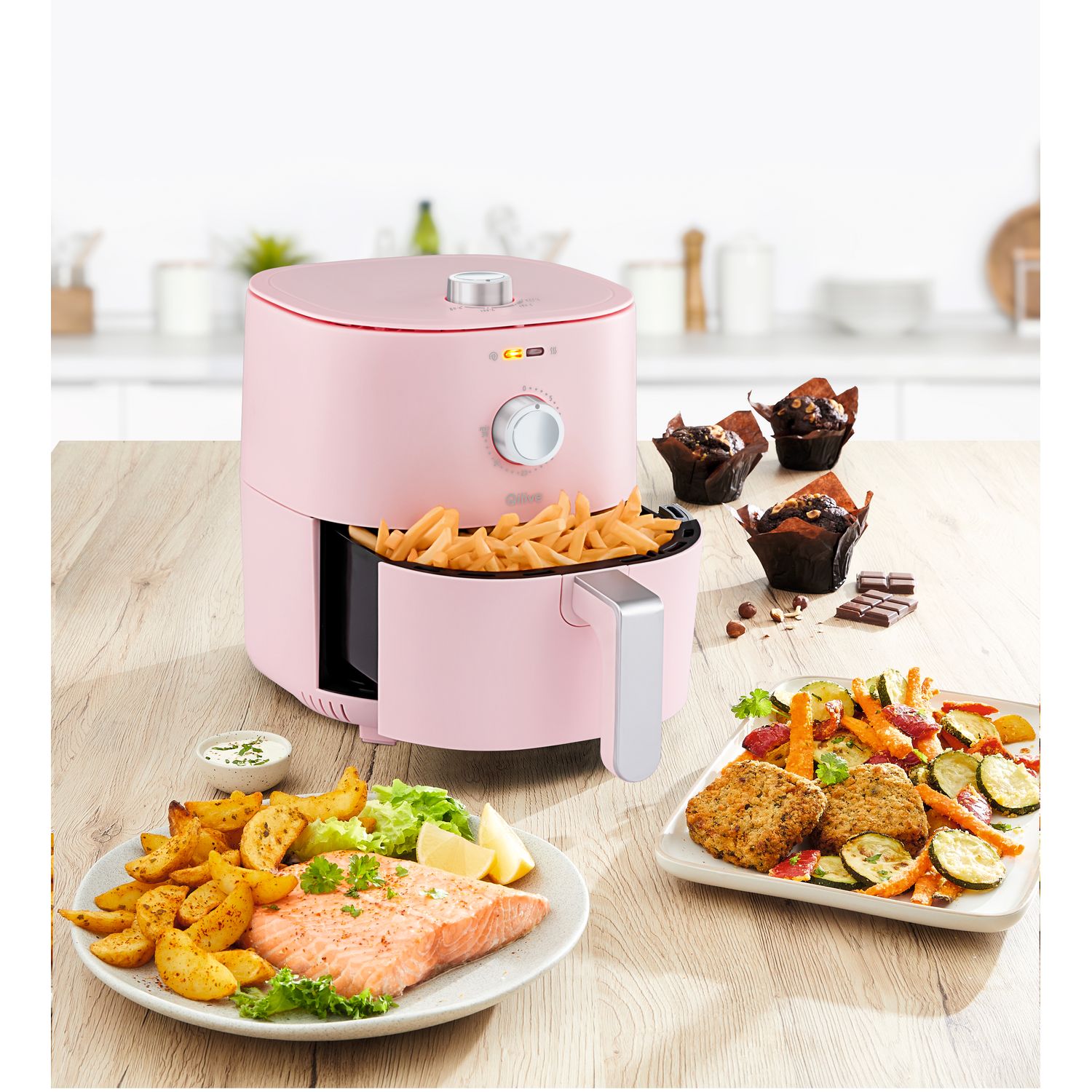 Voir la diapositive 2 : QILIVE Friteuse sans huile à air chaud Q.5667 - Rose