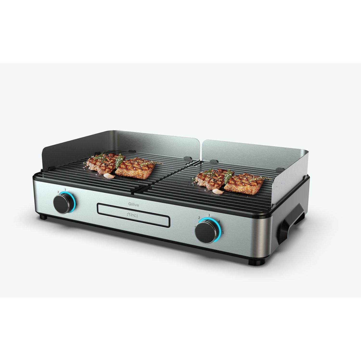Voir la diapositive 2 : QILIVE Plancha électrique Q.5965 - Inox