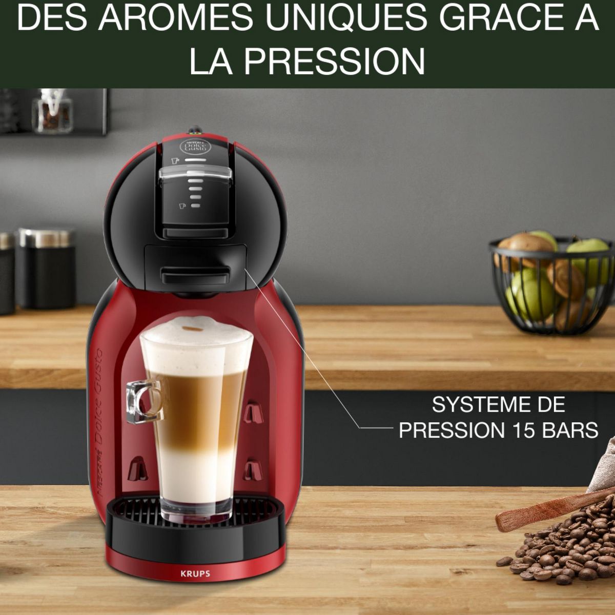 KRUPS Machine à café à capsules multi-boissons MINI ME YY5219FD - Rouge