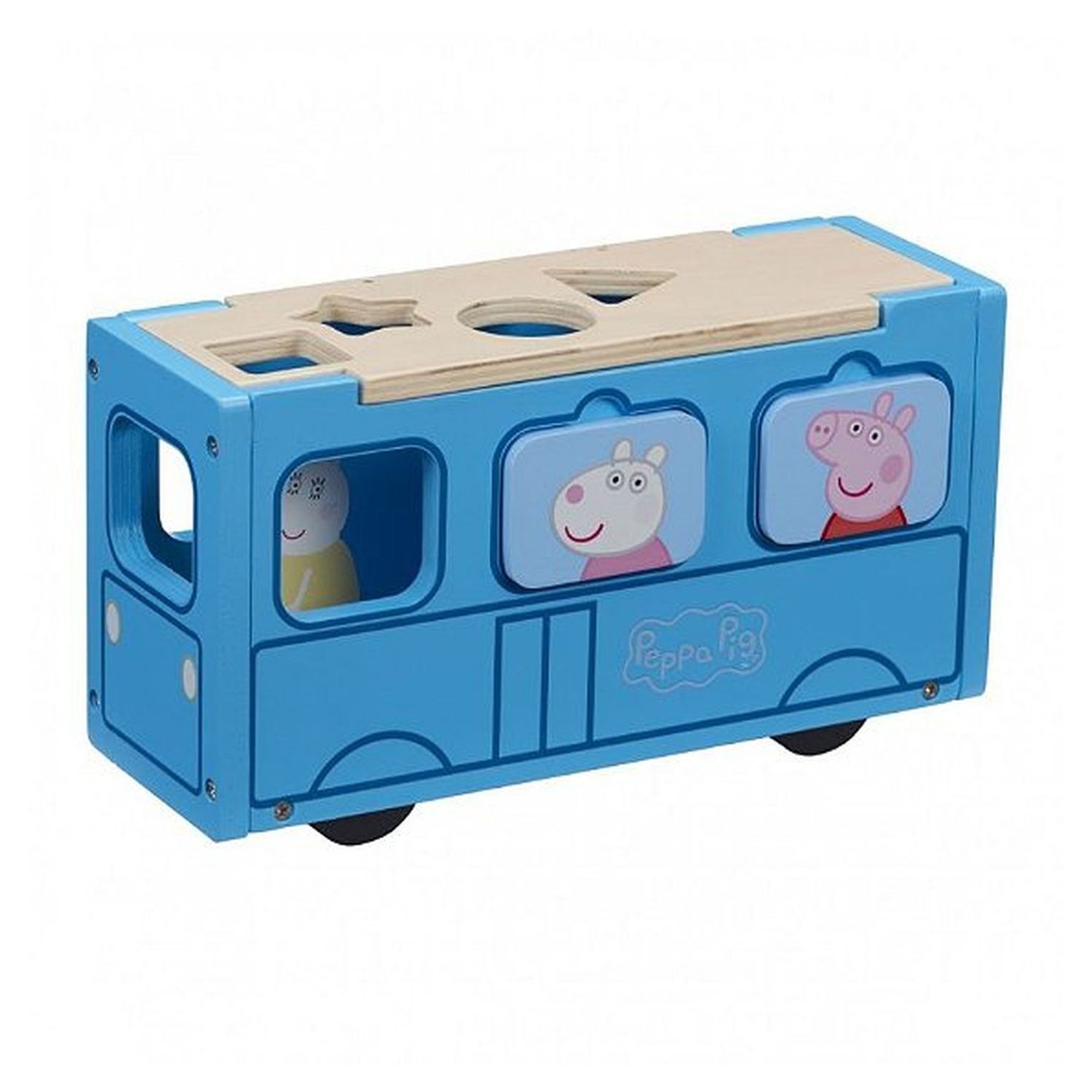 Voir la diapositive 2 : HASBRO Bus d'école Peppa Pig en bois