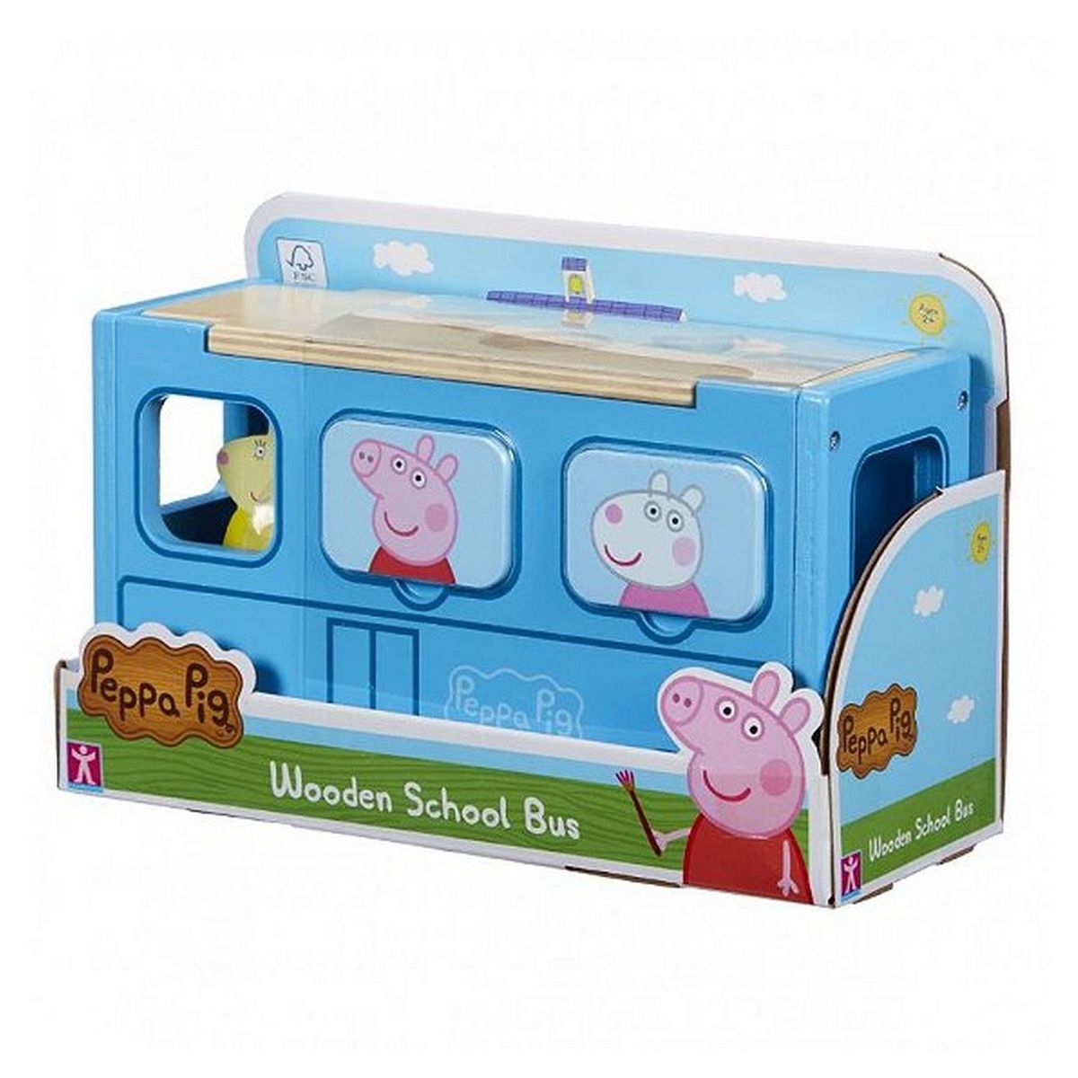 HASBRO Bus d'école Peppa Pig en bois