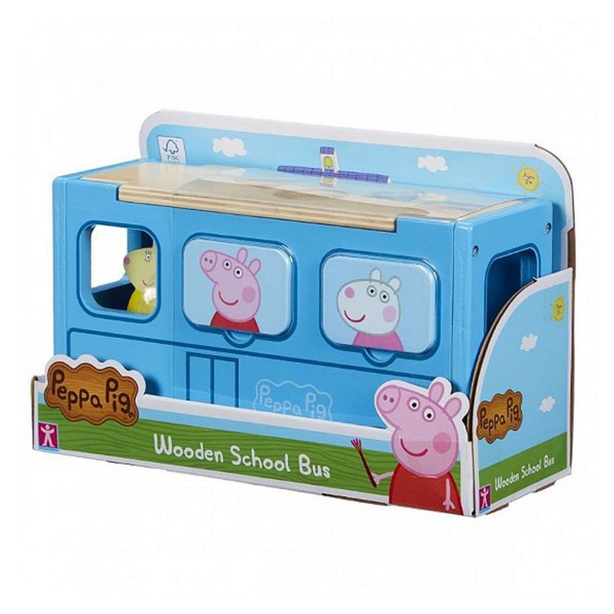 Voir la diapositive 5 : HASBRO Bus d'école Peppa Pig en bois