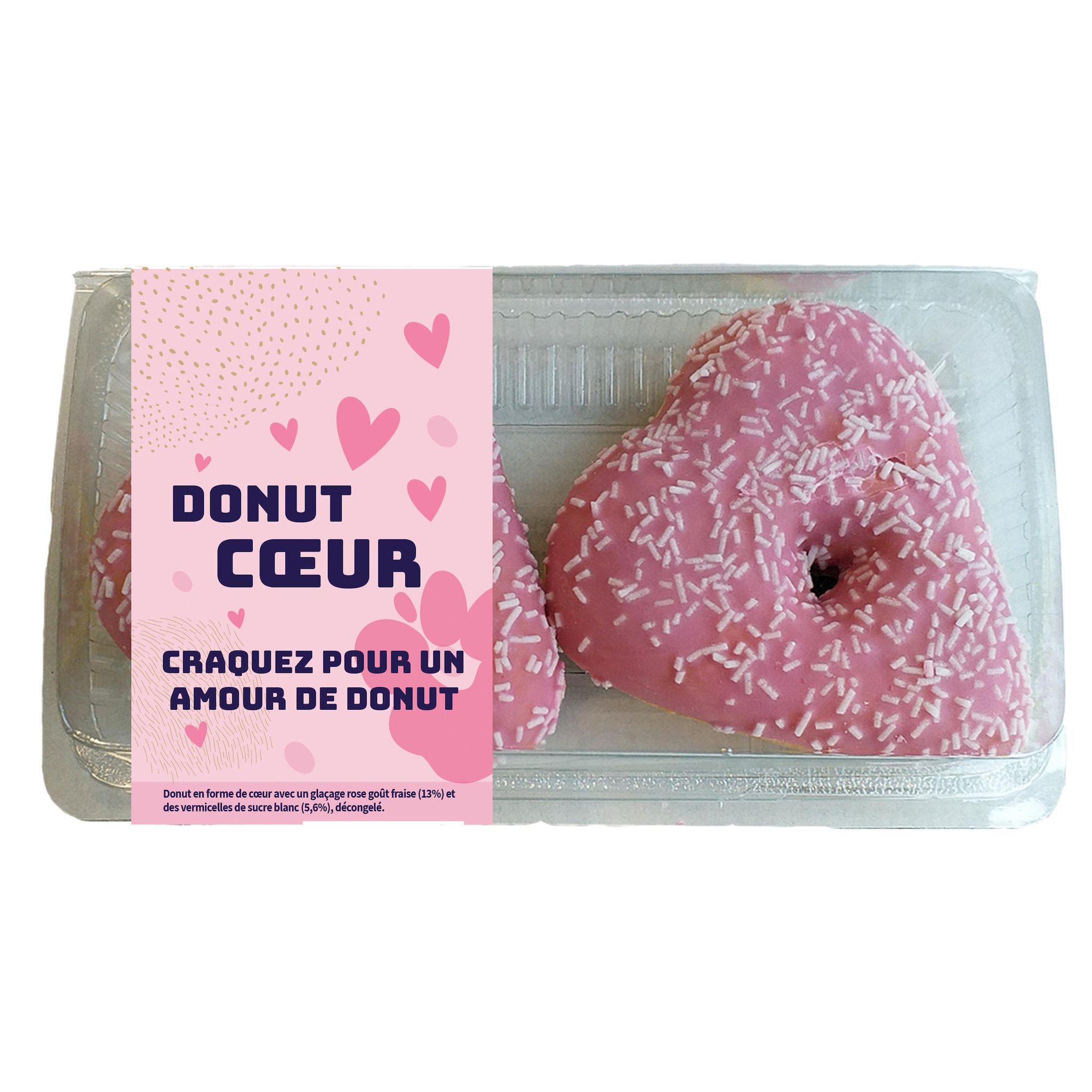 Donut coeur rose x 2 104g