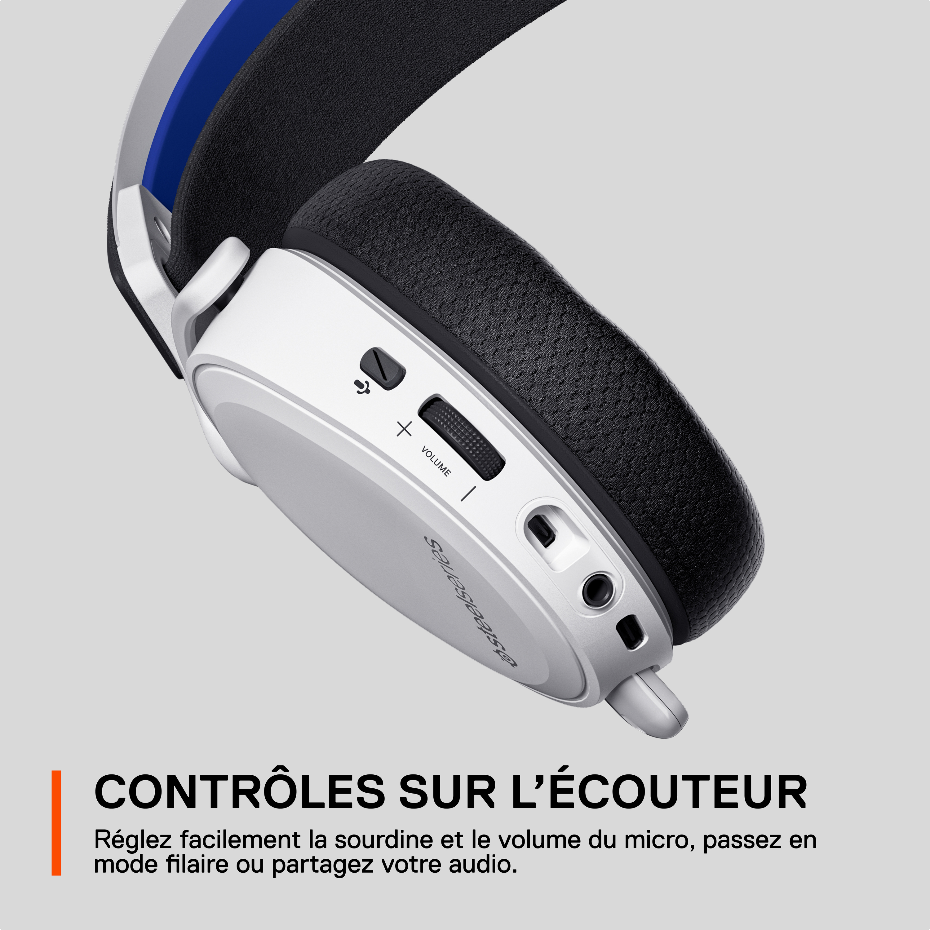 Voir la diapositive 3 : Casque Gaming Bluetooth Arctis 7P+ Blanc Multiplateforme